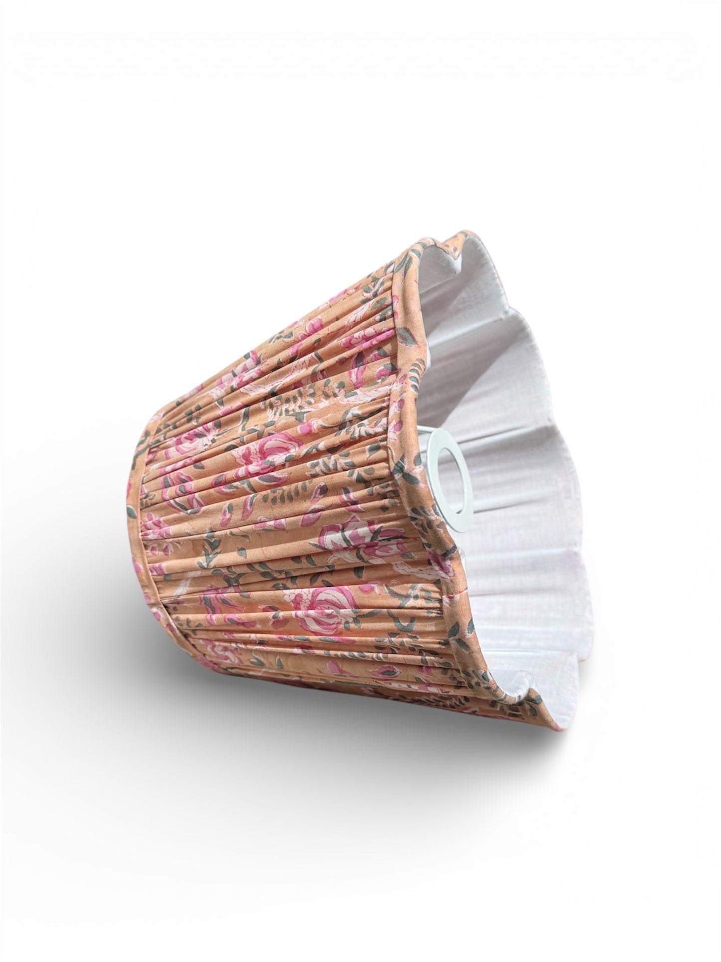 Dusty Bloom~Handmade Block Printed Cotton Lampshade | Vintage Flair Australia