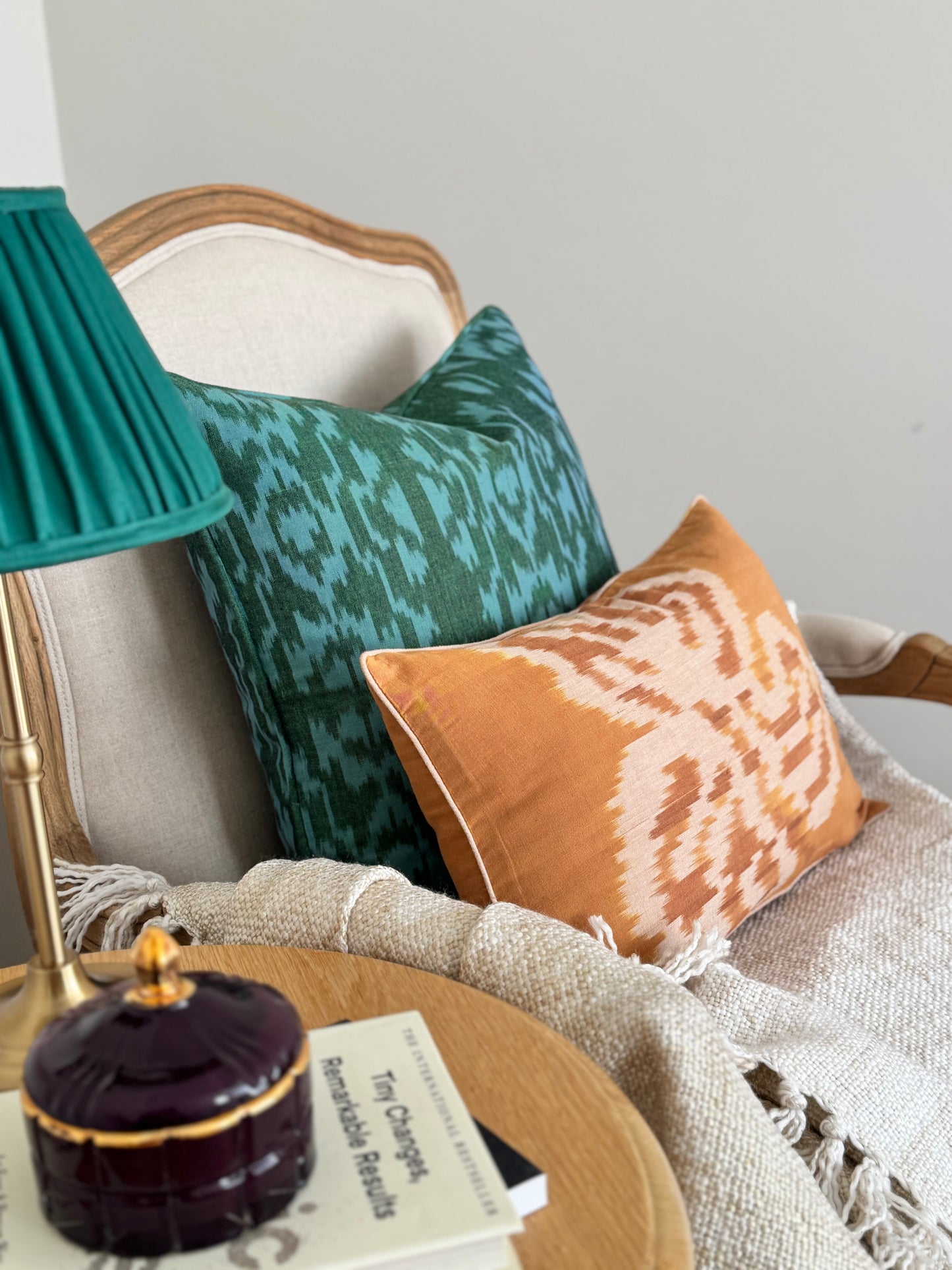 Terracotta Ikat Cushion Cover