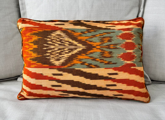 Amber Ikat Lumbar Cushion Cover
