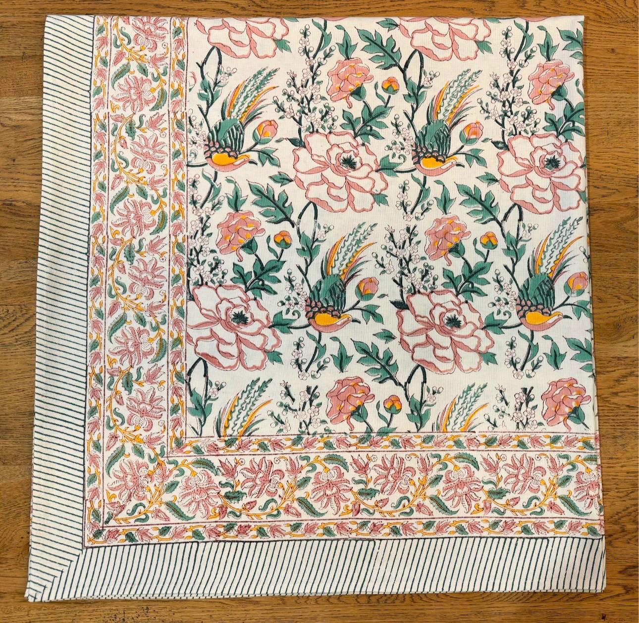 Meadow Song – Hand Block-Printed Tablecloth