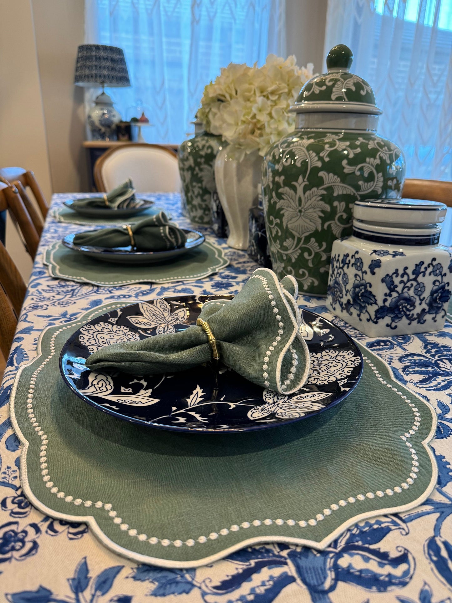 Sage Soirée Linen Napkins — Set of 4 / 6
