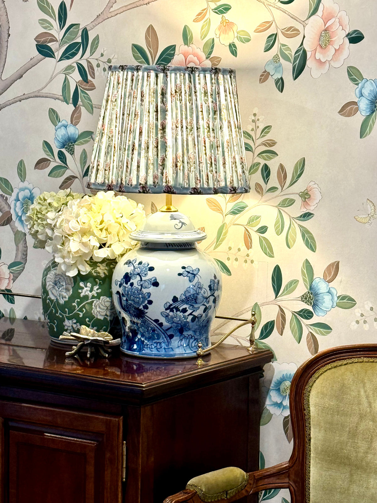 Blue Bud – Hand Block Printed Cotton Lampshade