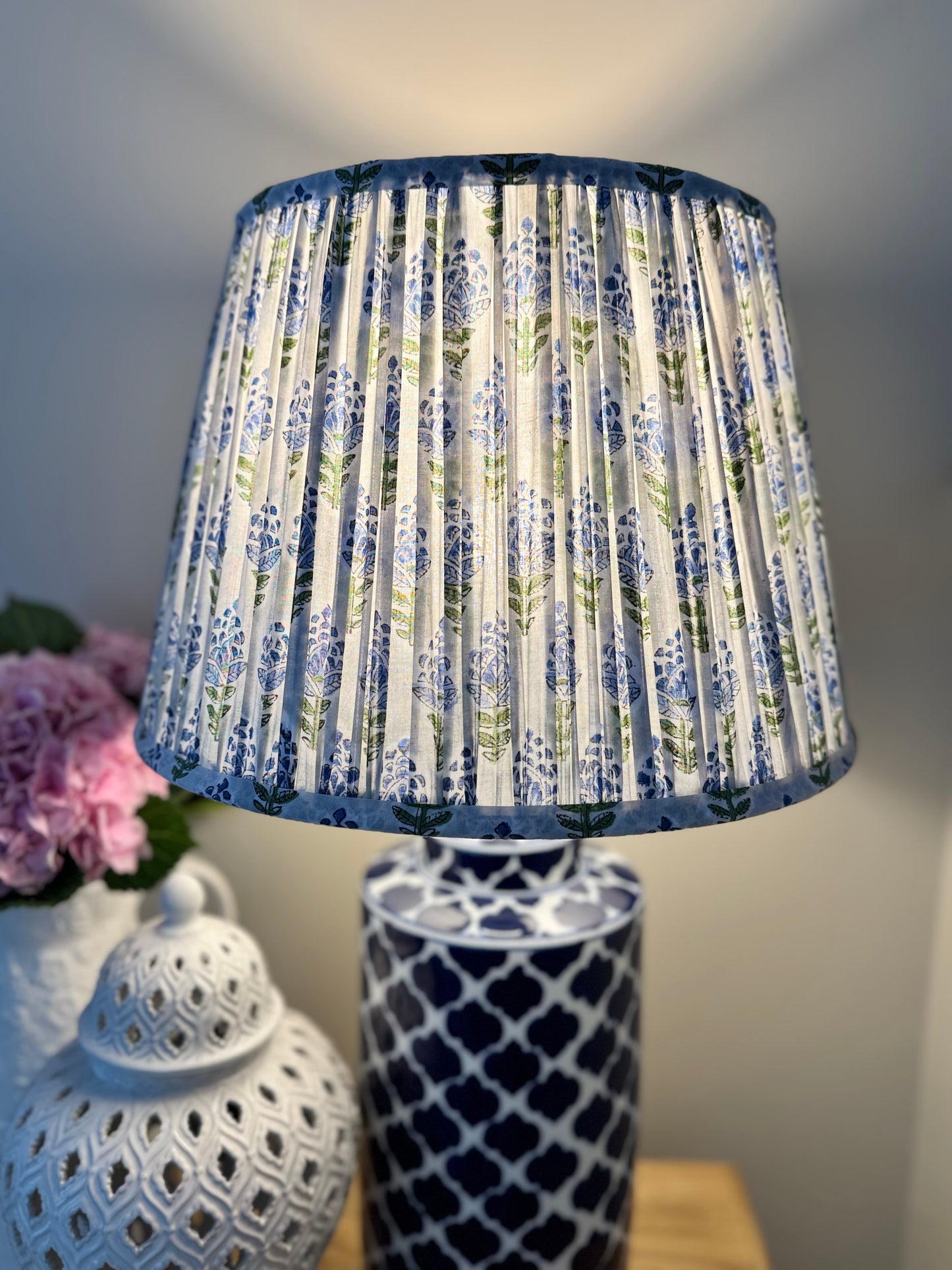 Petal Mist ~Handmade Block-Printed Lampshade | Vintage Flair Australia