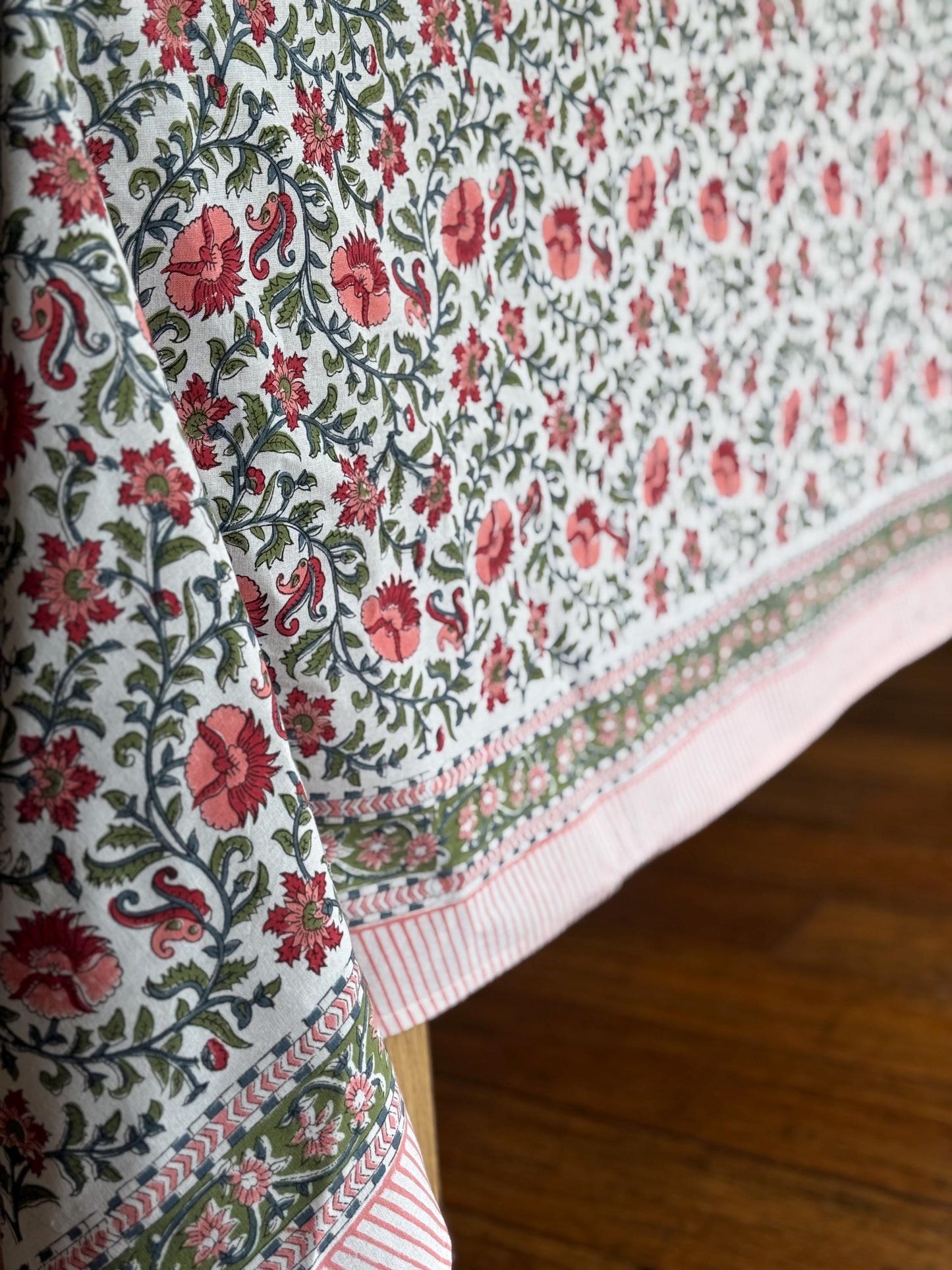 Rosewood Lane- Hand Block-Printed Tablecloth