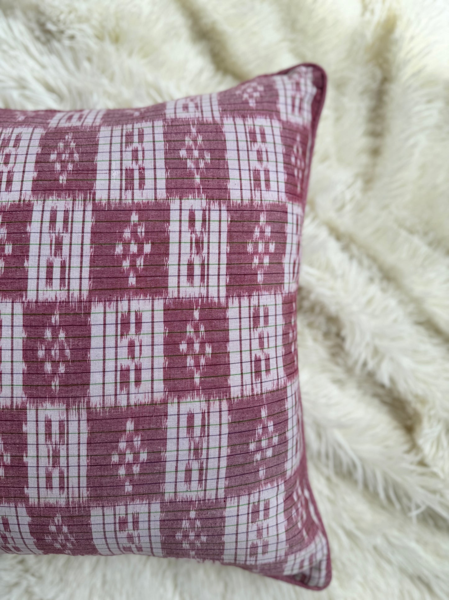 Rosewood Ikat Cushion Cover