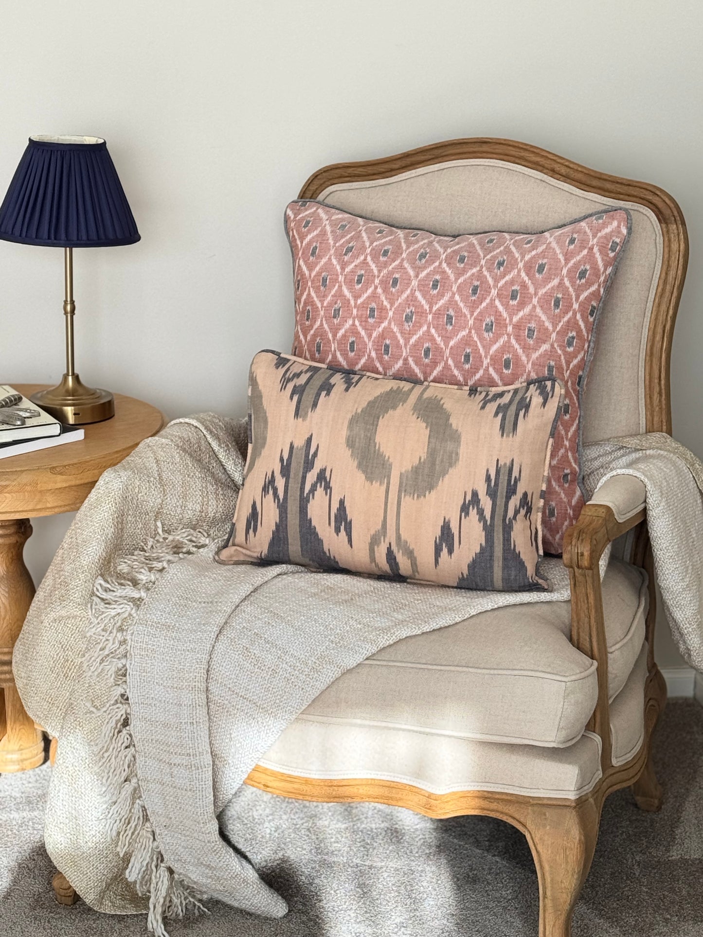 Blush Ikat Cushion Cover