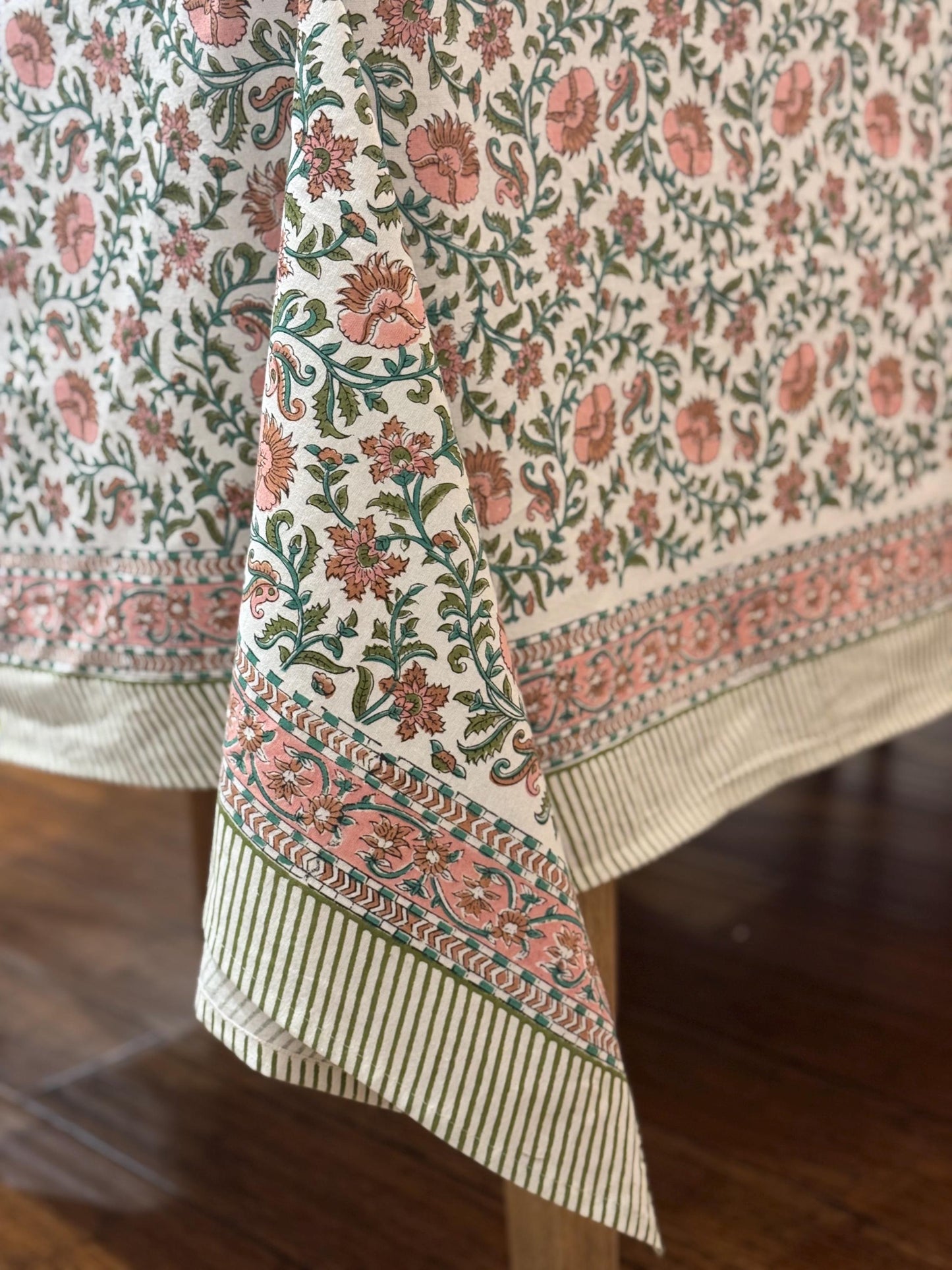 Primrose Lane- Hand Block-Printed Tablecloth