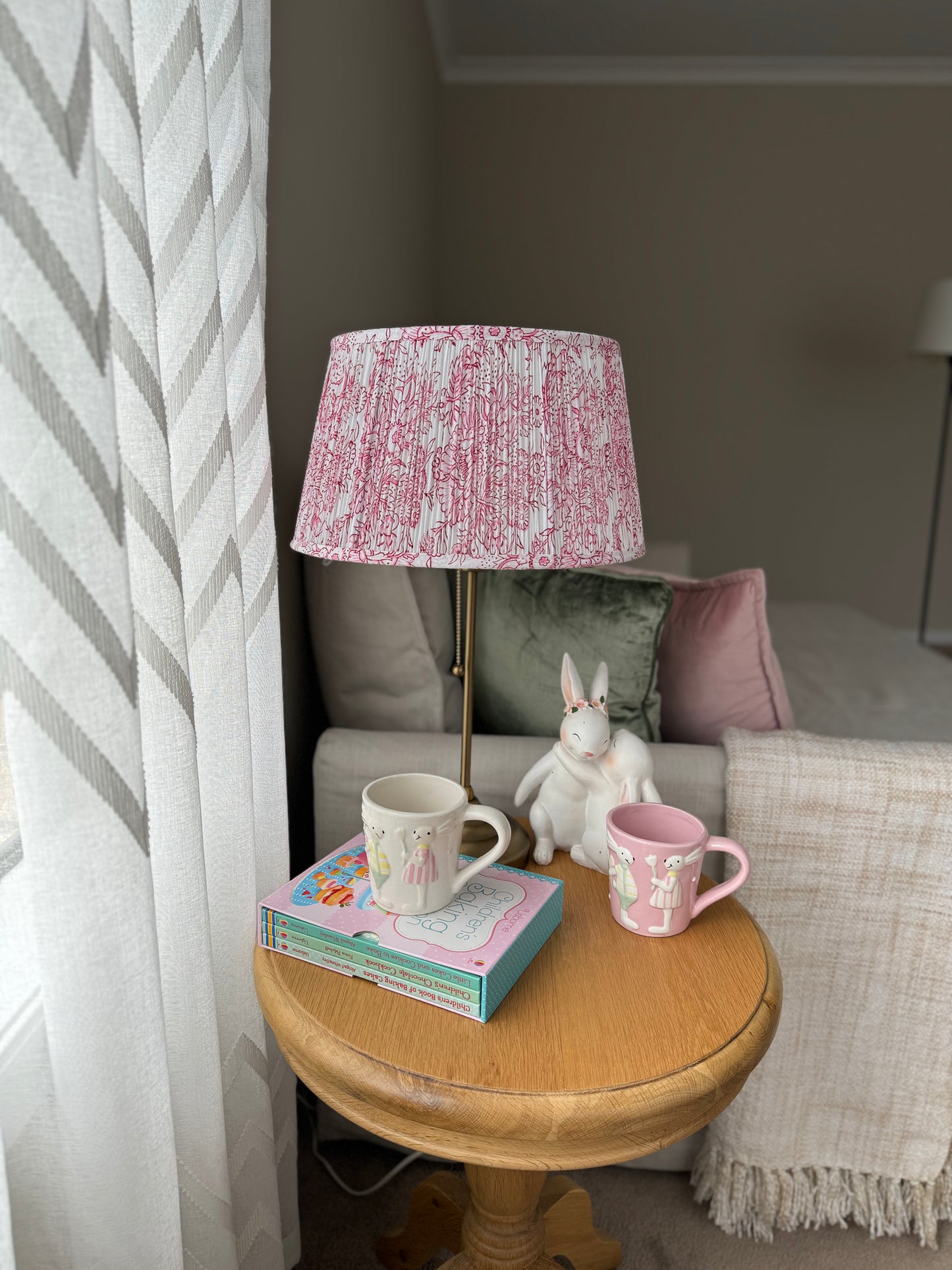 Blush Meadow~ Handmade Block Printed Cotton Lampshade | Vintage Flair Australia