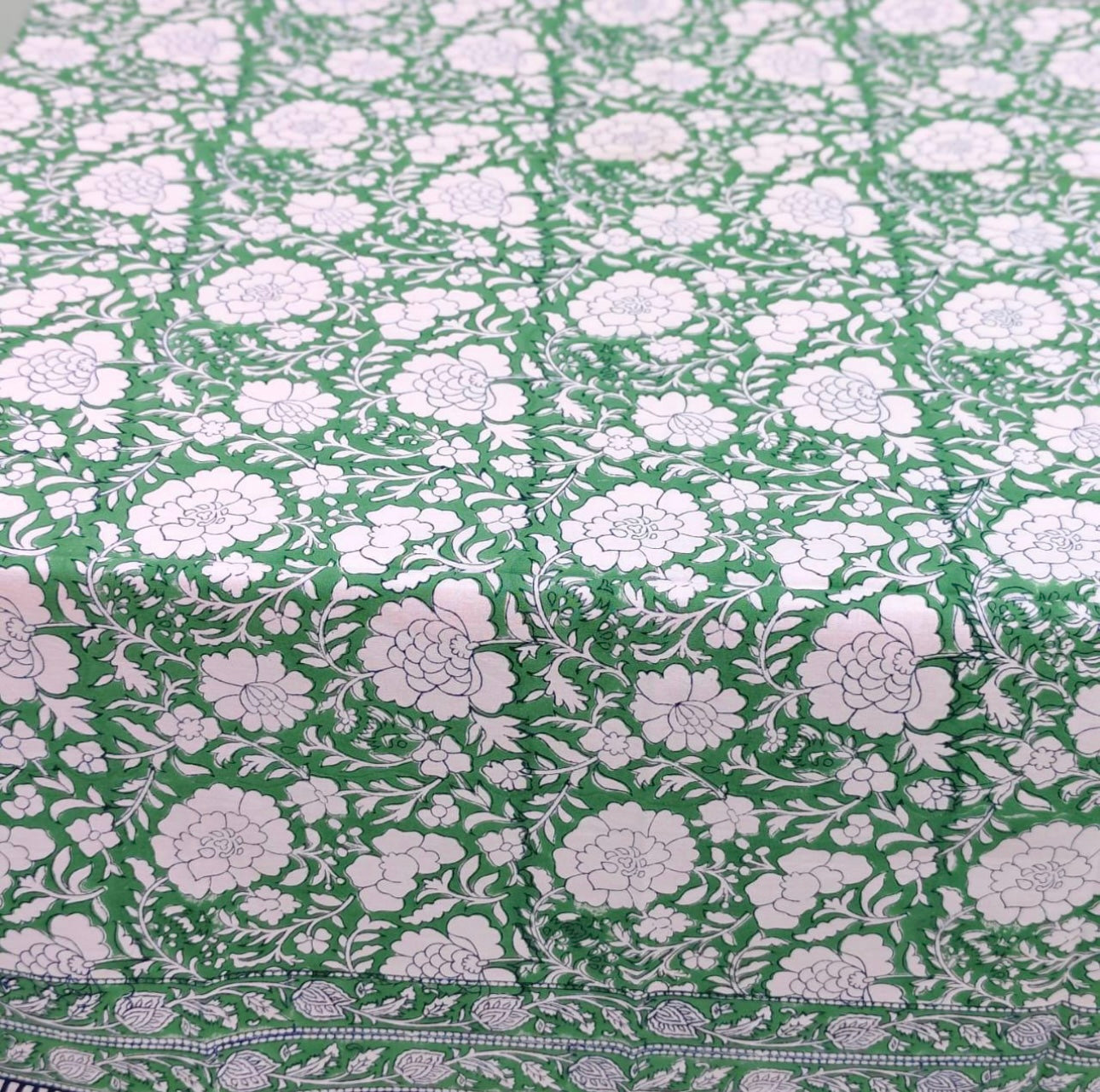 Fernleigh- Hand Block-Printed Tablecloth