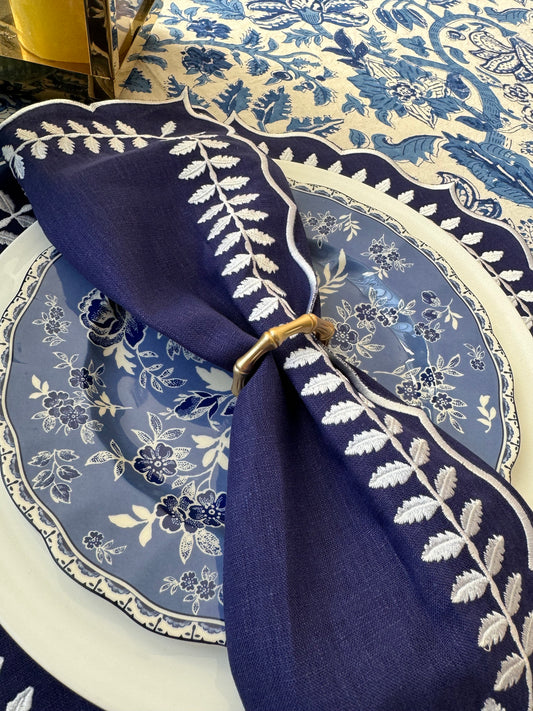 Navy Soirée Linen Napkins — Set of 4 / 6