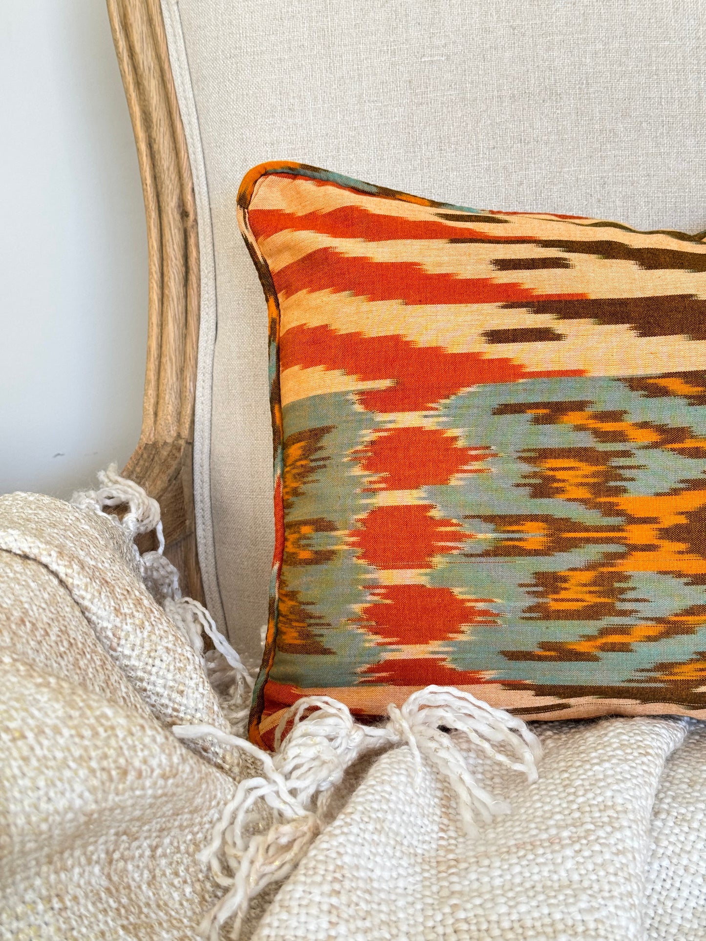 Amber Ikat Lumbar Cushion Cover