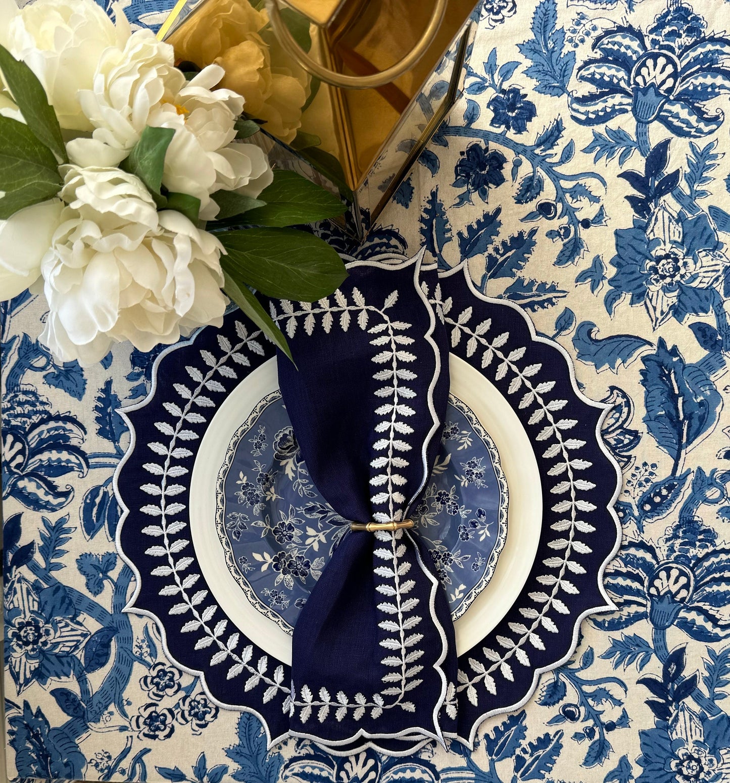 Navy Soirée Linen Napkins — Set of 4 / 6