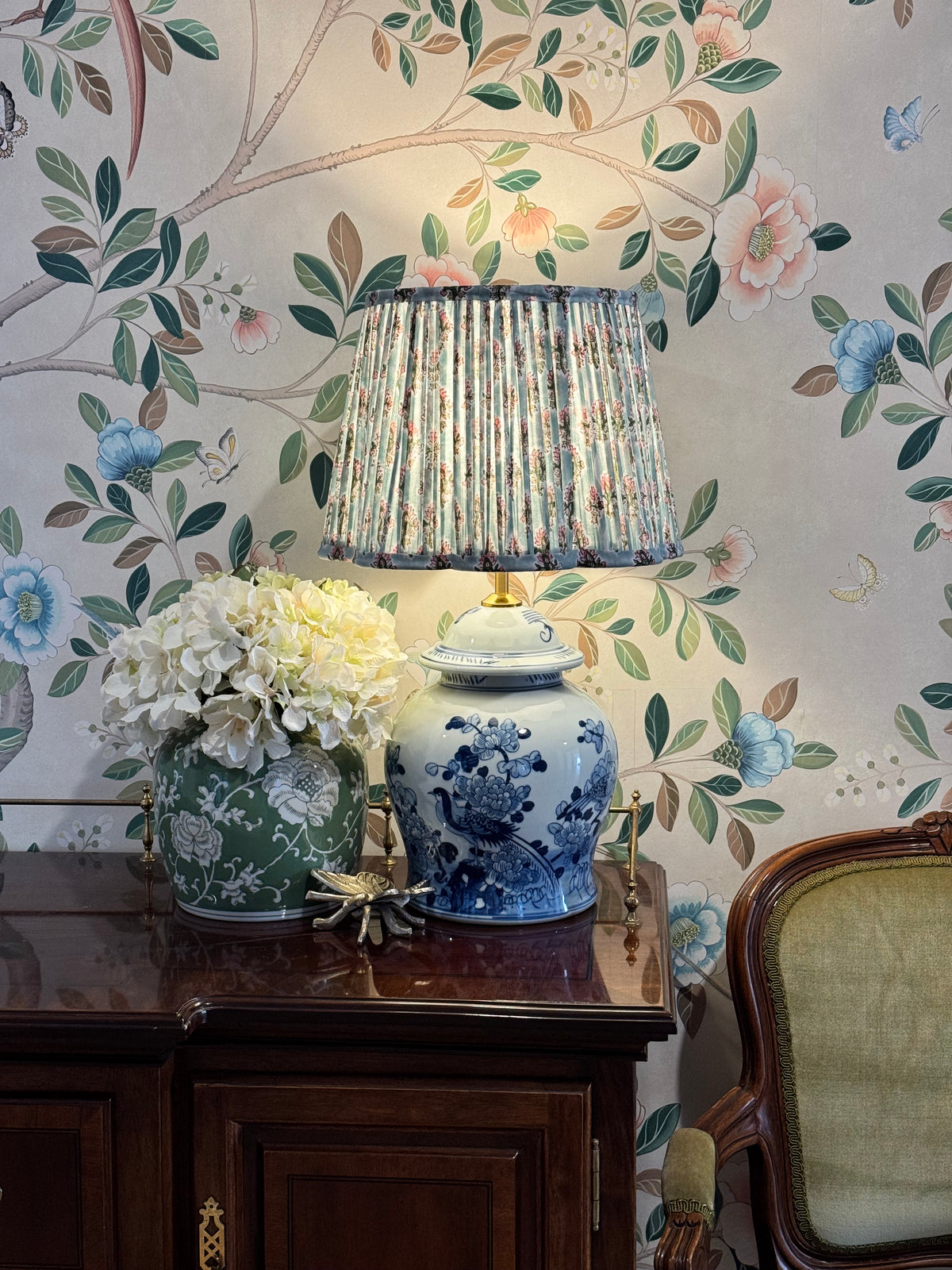 Blue Bud – Hand Block Printed Cotton Lampshade