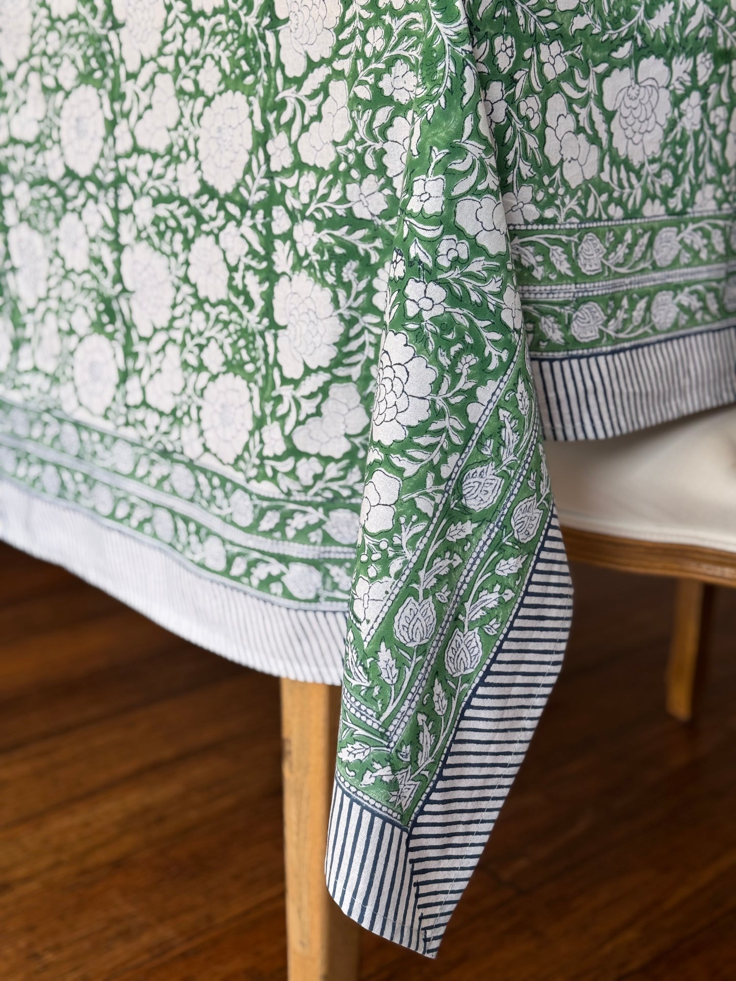 Fernleigh- Hand Block-Printed Tablecloth