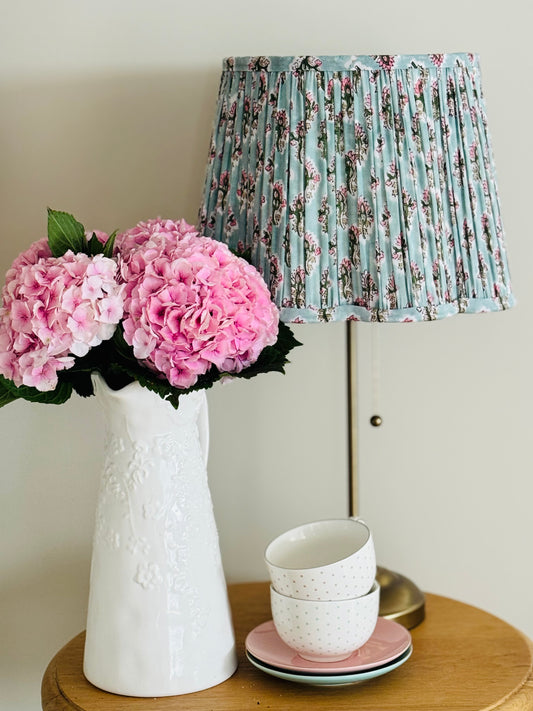 Blue Bud – Hand Block Printed Cotton Lampshade