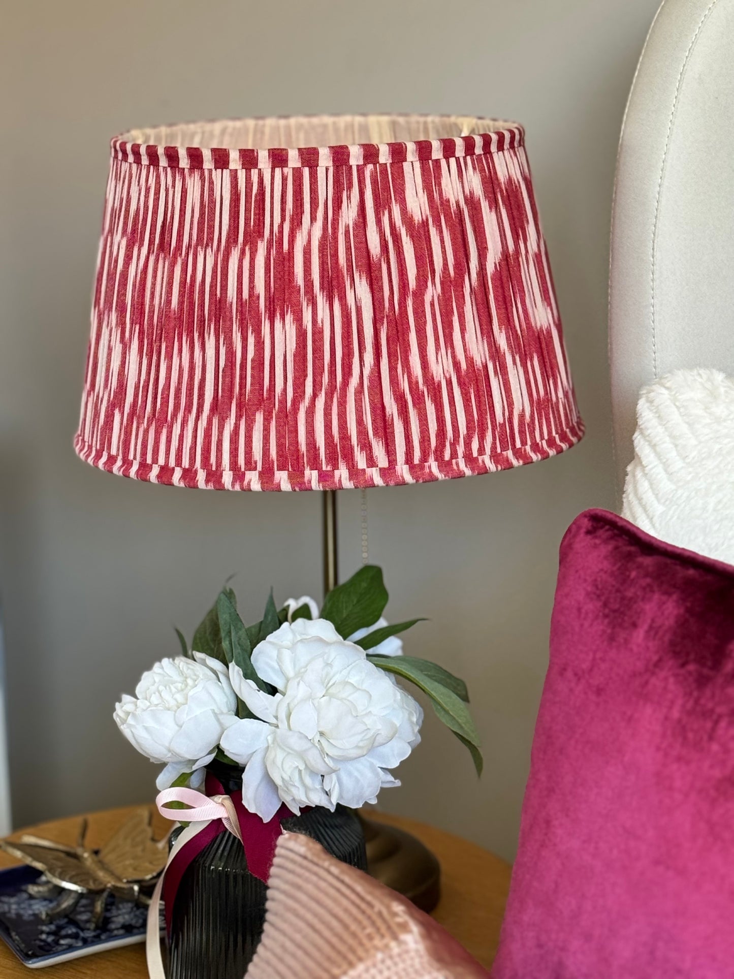 Red Melon- Handmade Ikat Cotton Lampshade| Vintage Flair Australia