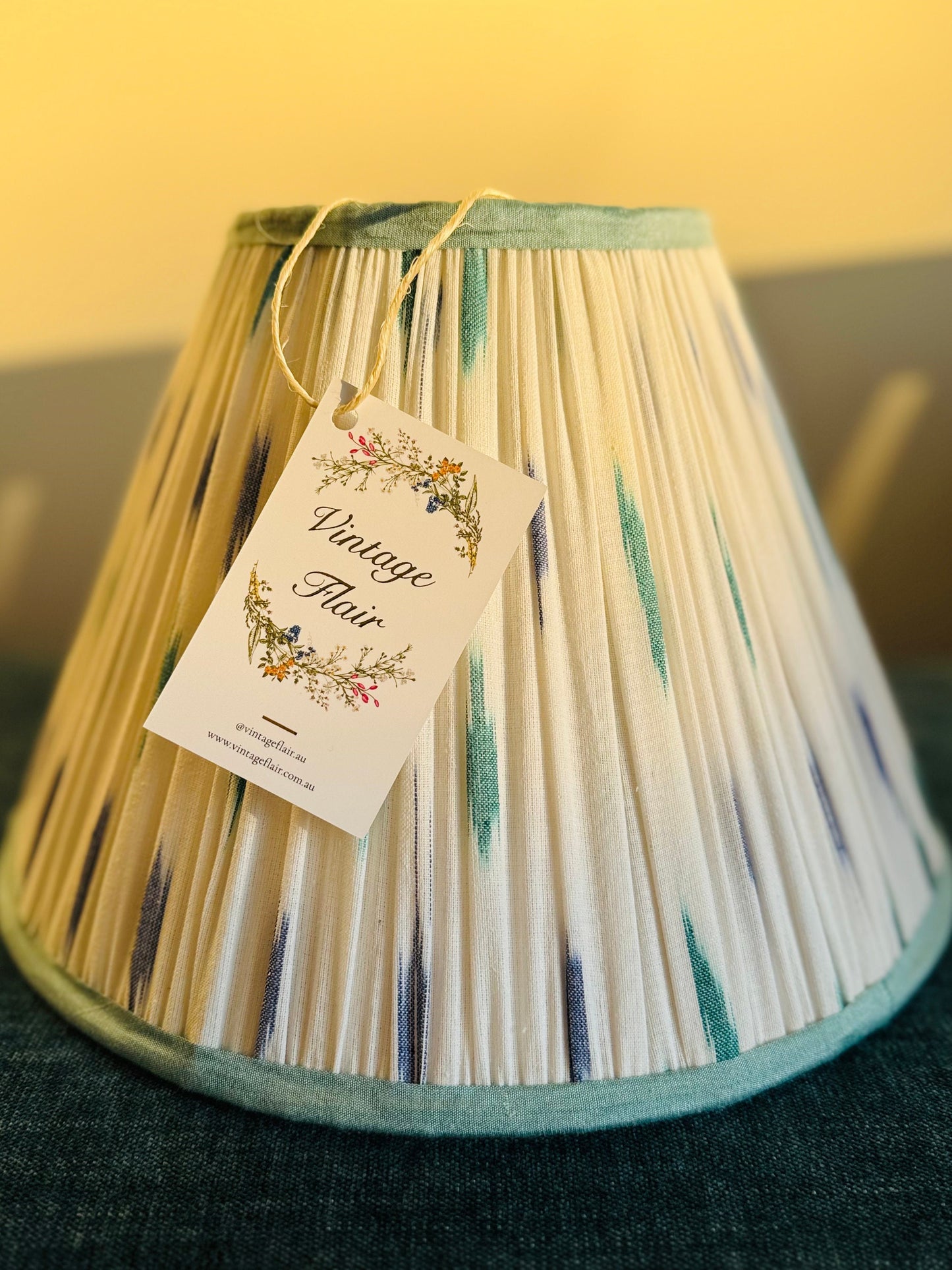 Azur ~Handmade Ikat Cotton Lampshade | Vintage Flair Australia