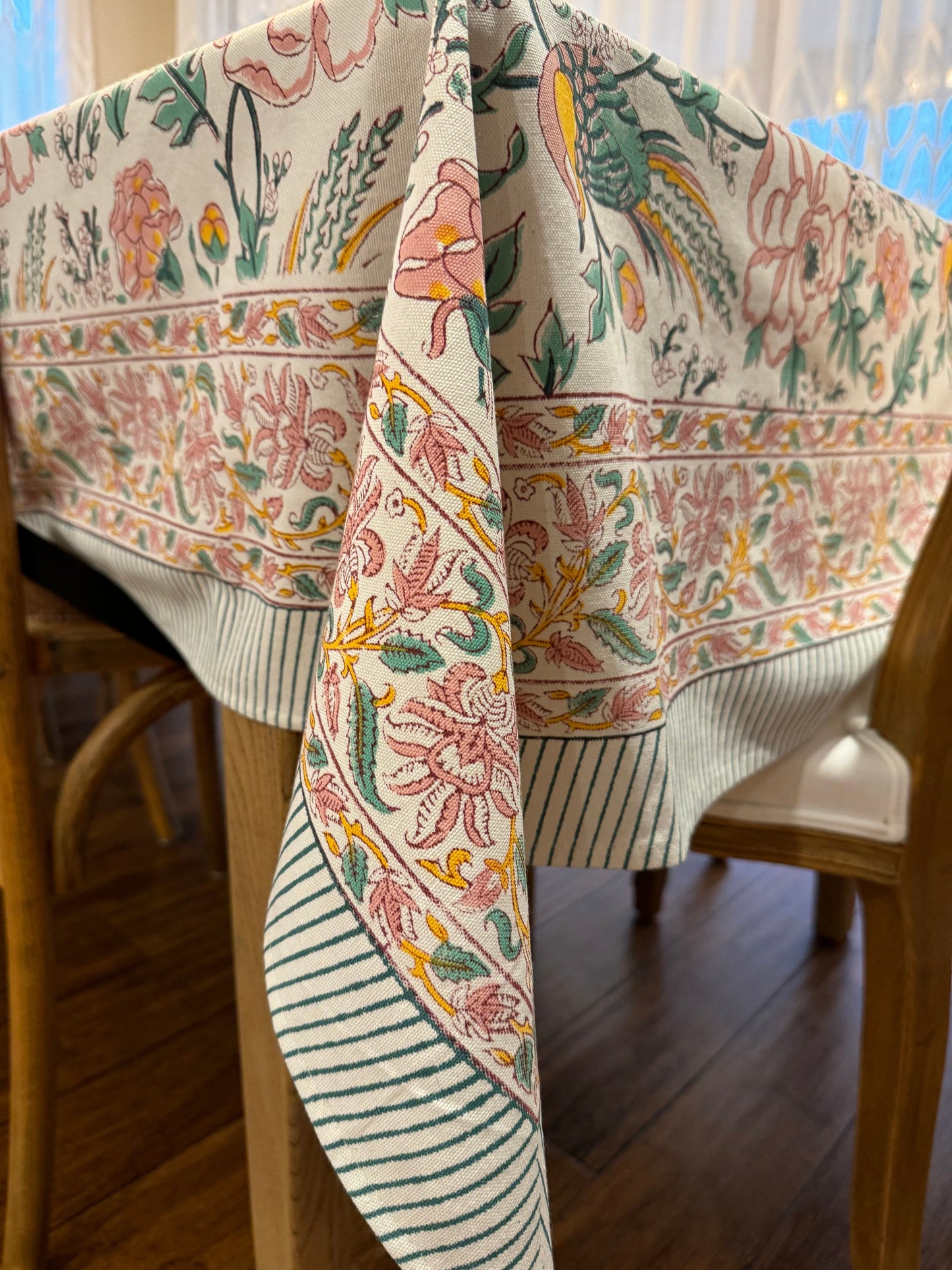 Meadow Song – Hand Block-Printed Tablecloth