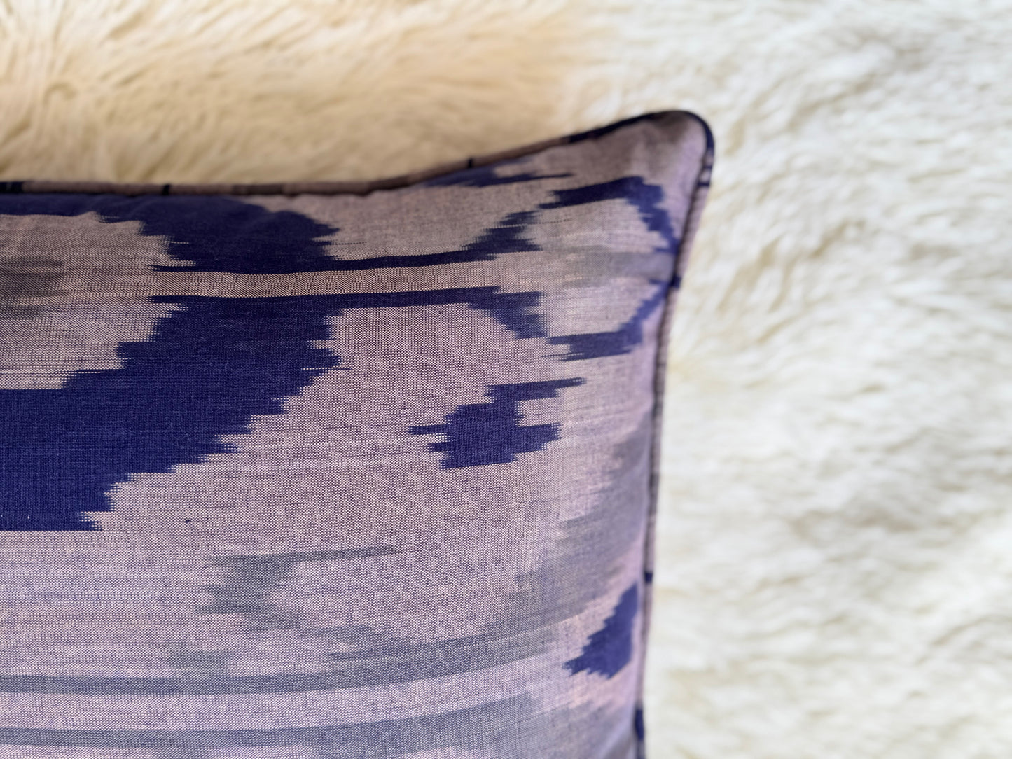 Indigo Mist Ikat Cushion Cover