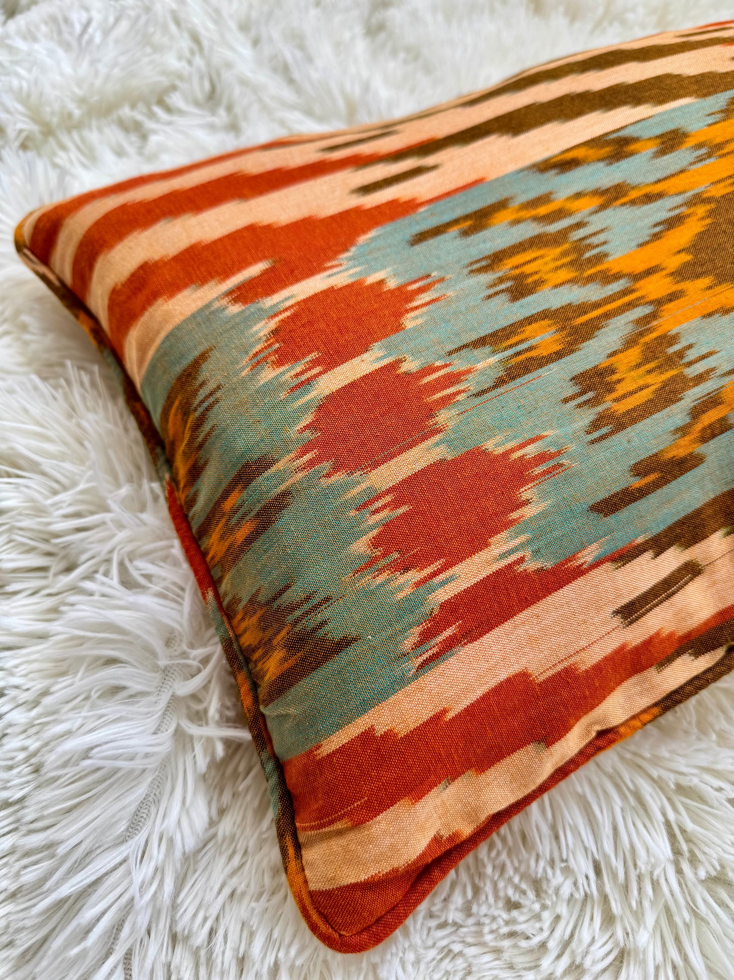 Amber Ikat Lumbar Cushion Cover
