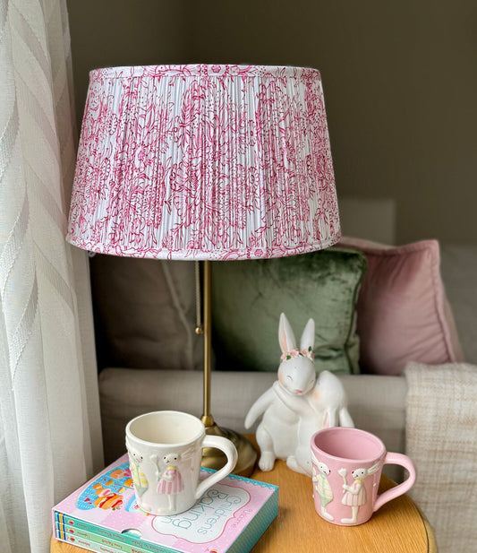 Blush Meadow~ Handmade Block Printed Cotton Lampshade | Vintage Flair Australia