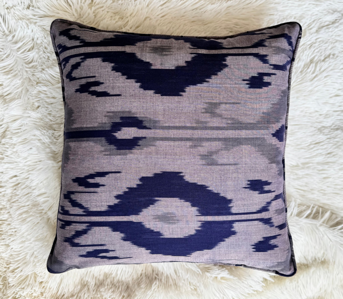 Indigo Mist Ikat Cushion Cover