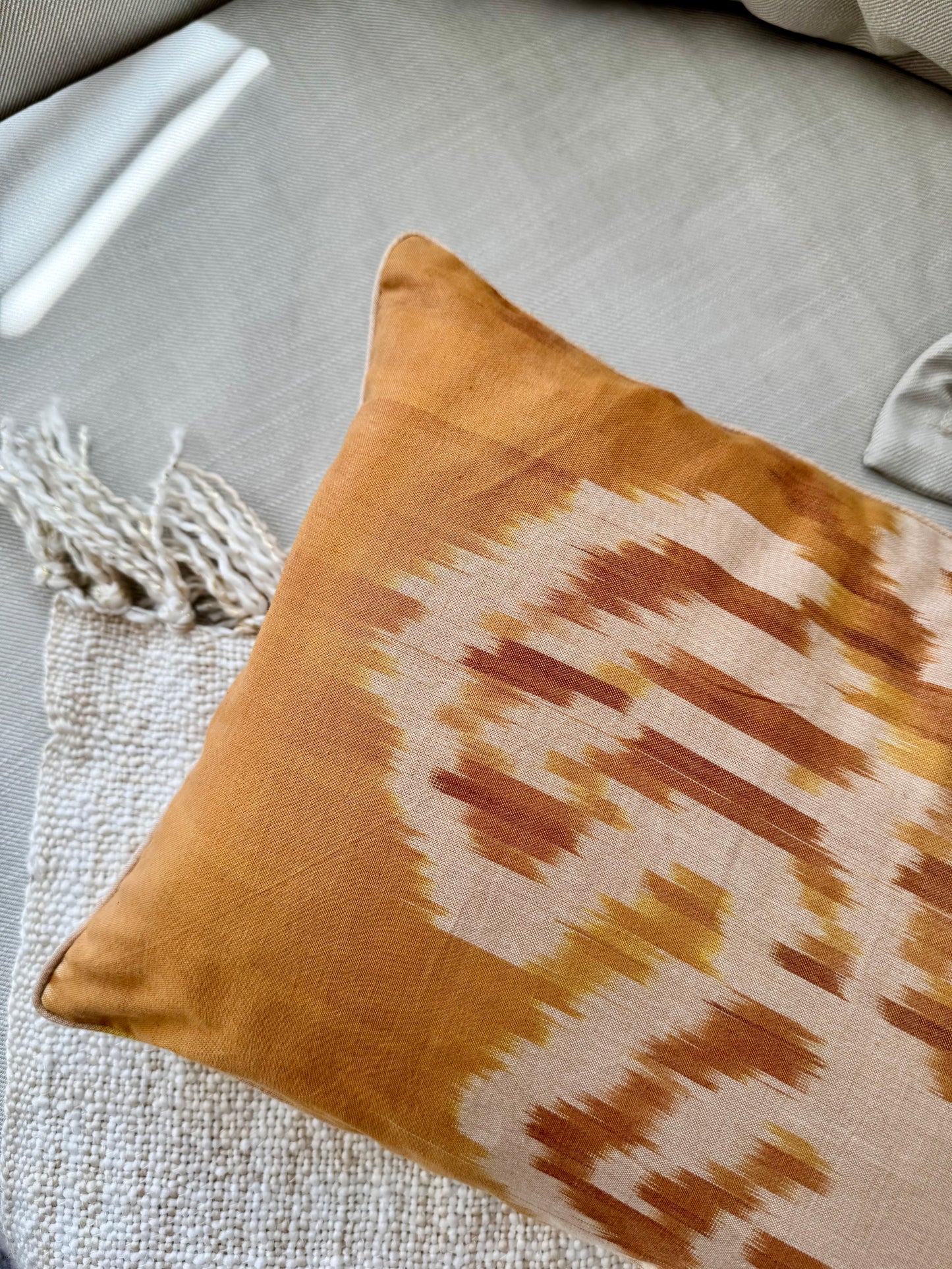Terracotta Ikat Cushion Cover