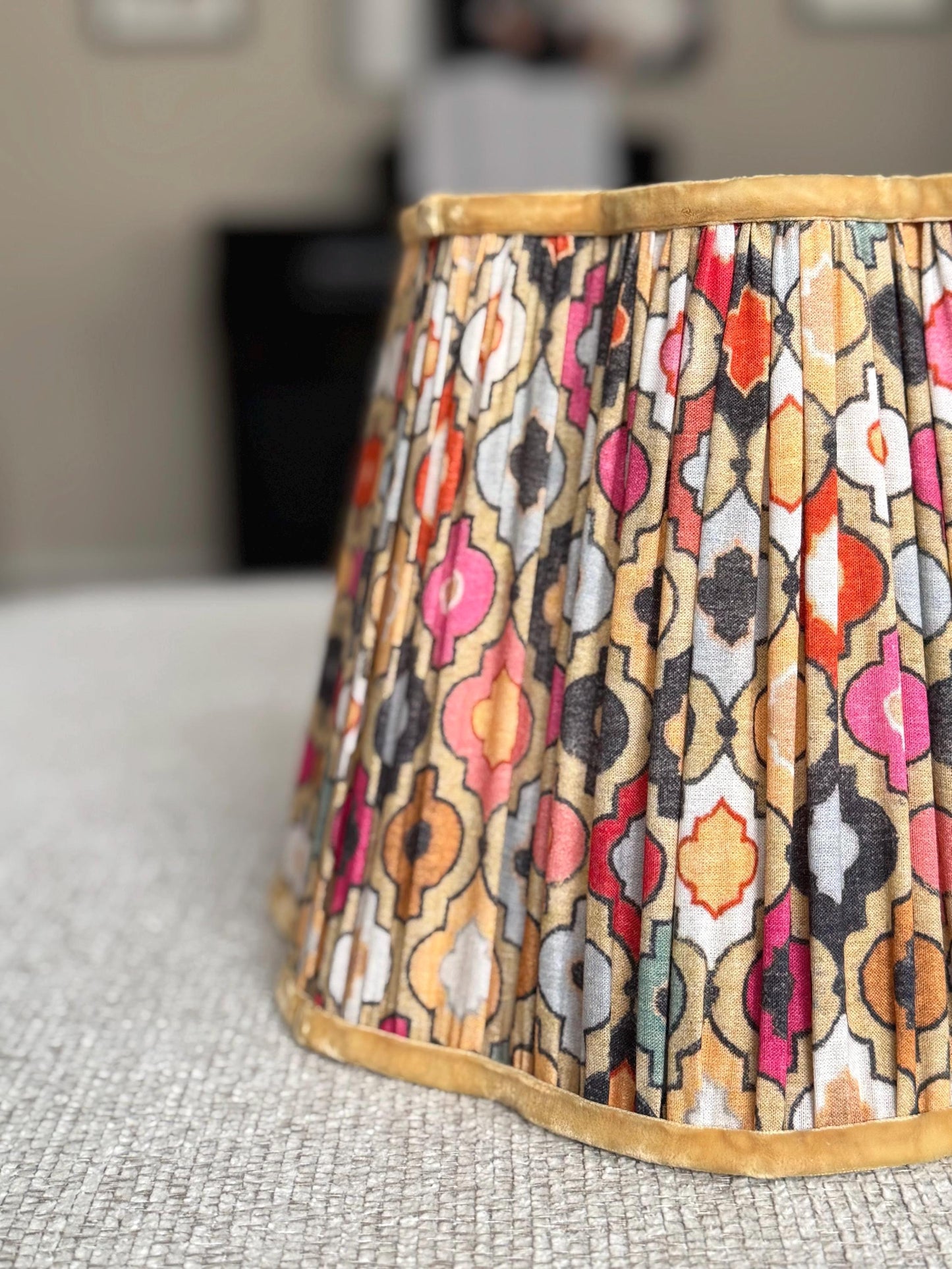 Riad~Handmade Block Printed Cotton Lampshade | Vintage Flair Australia