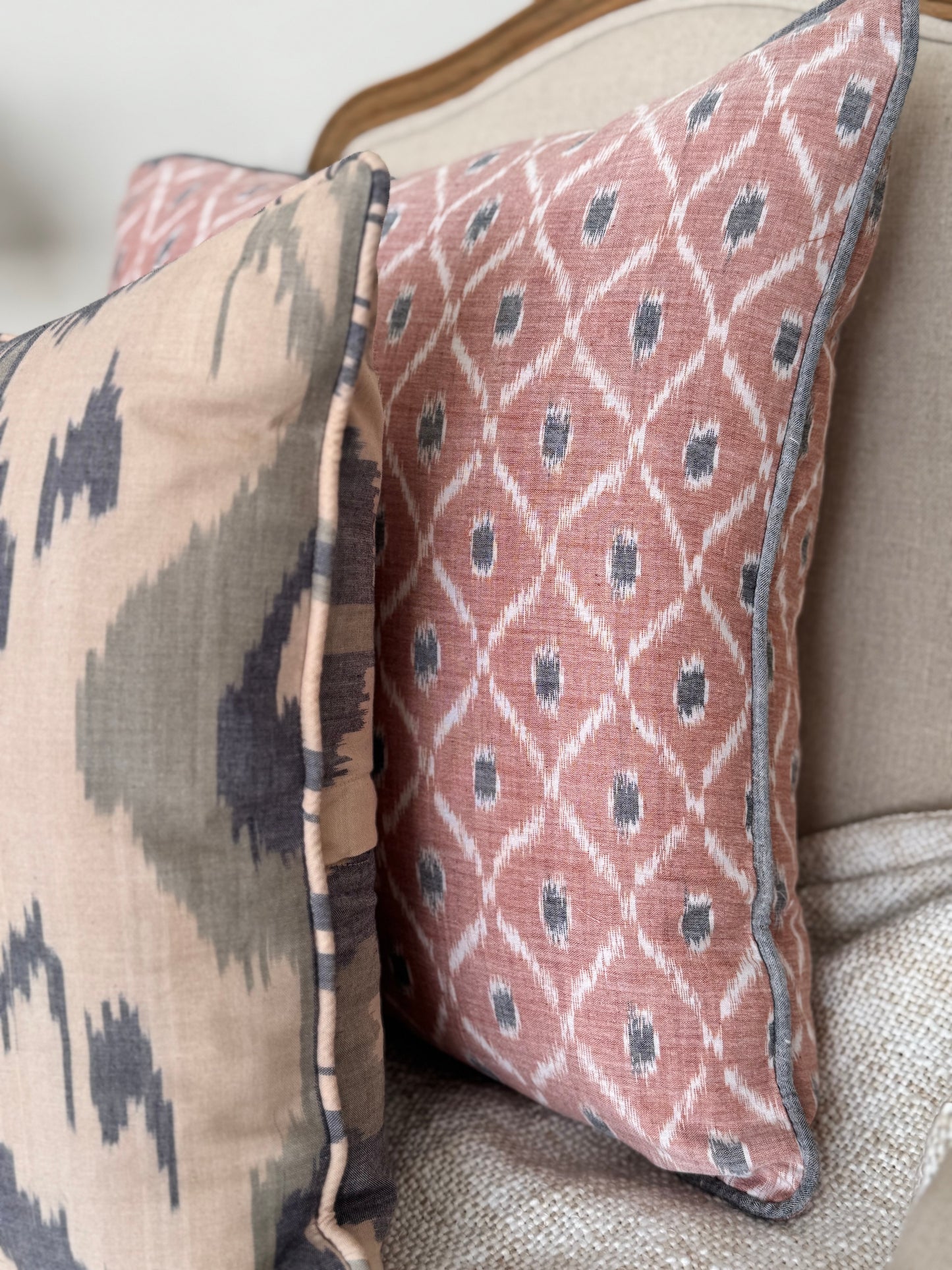 Blush Ikat Cushion Cover