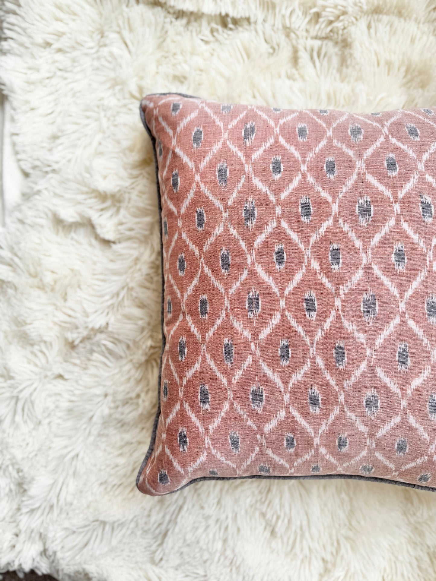 Blush Ikat Cushion Cover