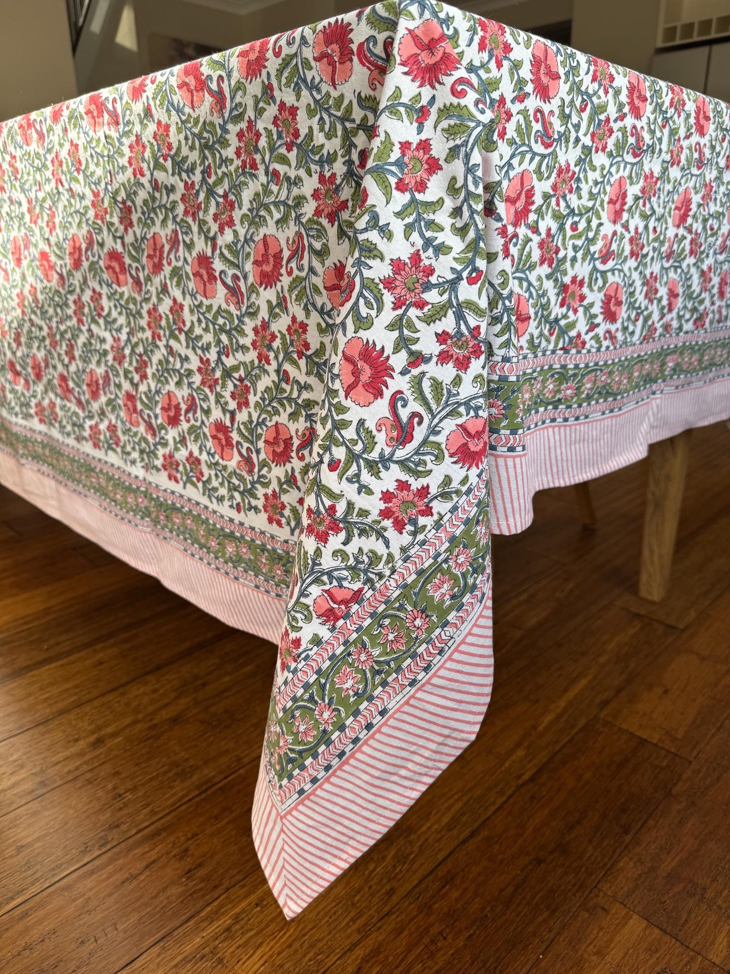 Rosewood Lane- Hand Block-Printed Tablecloth