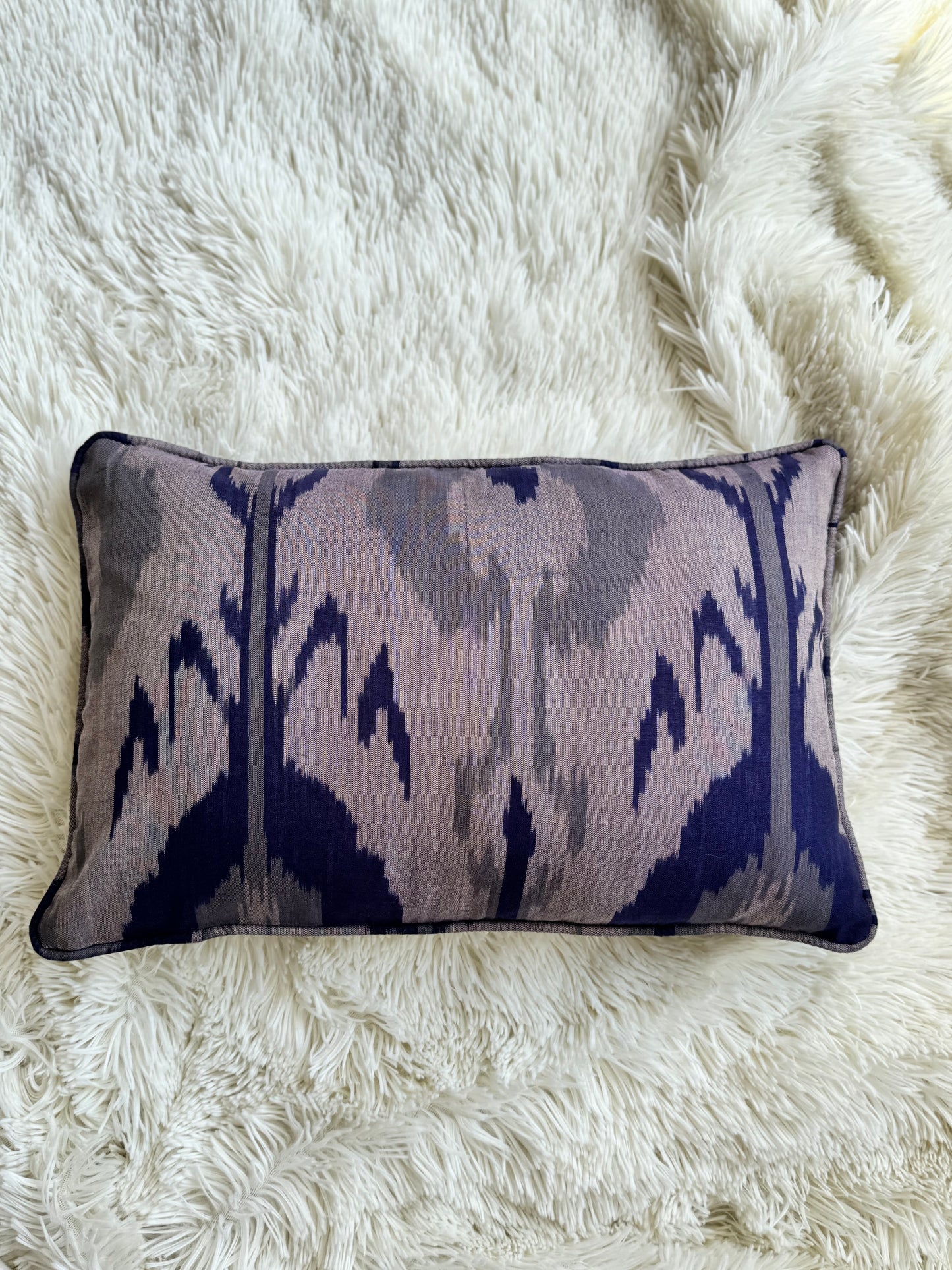 Indigo Mist Ikat Cushion Cover