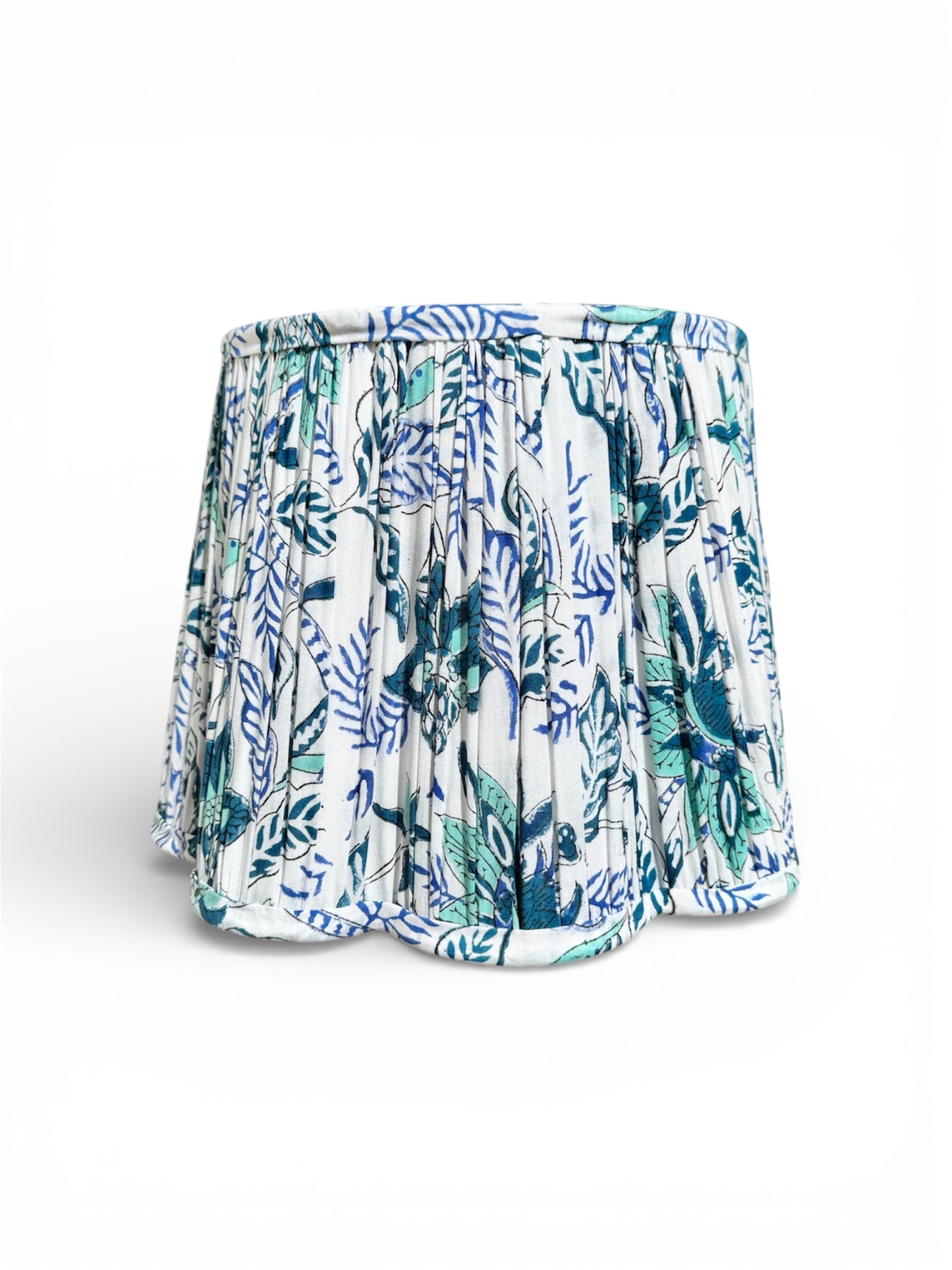 Ocean Fern ~Handmade Block Printed Cotton Lampshade | Vintage Flair