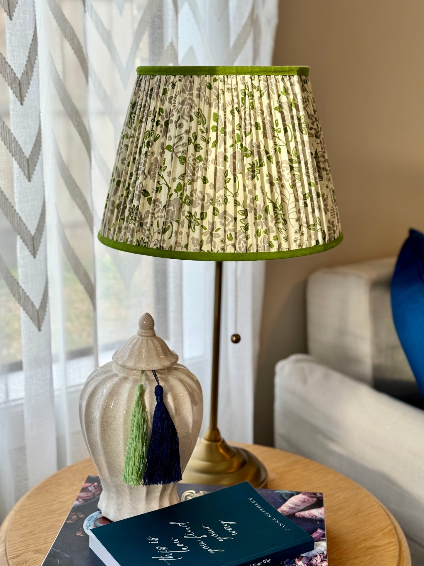 Fernwood~Handmade Block Printed Cotton Lampshade | Vintage Flair Australia