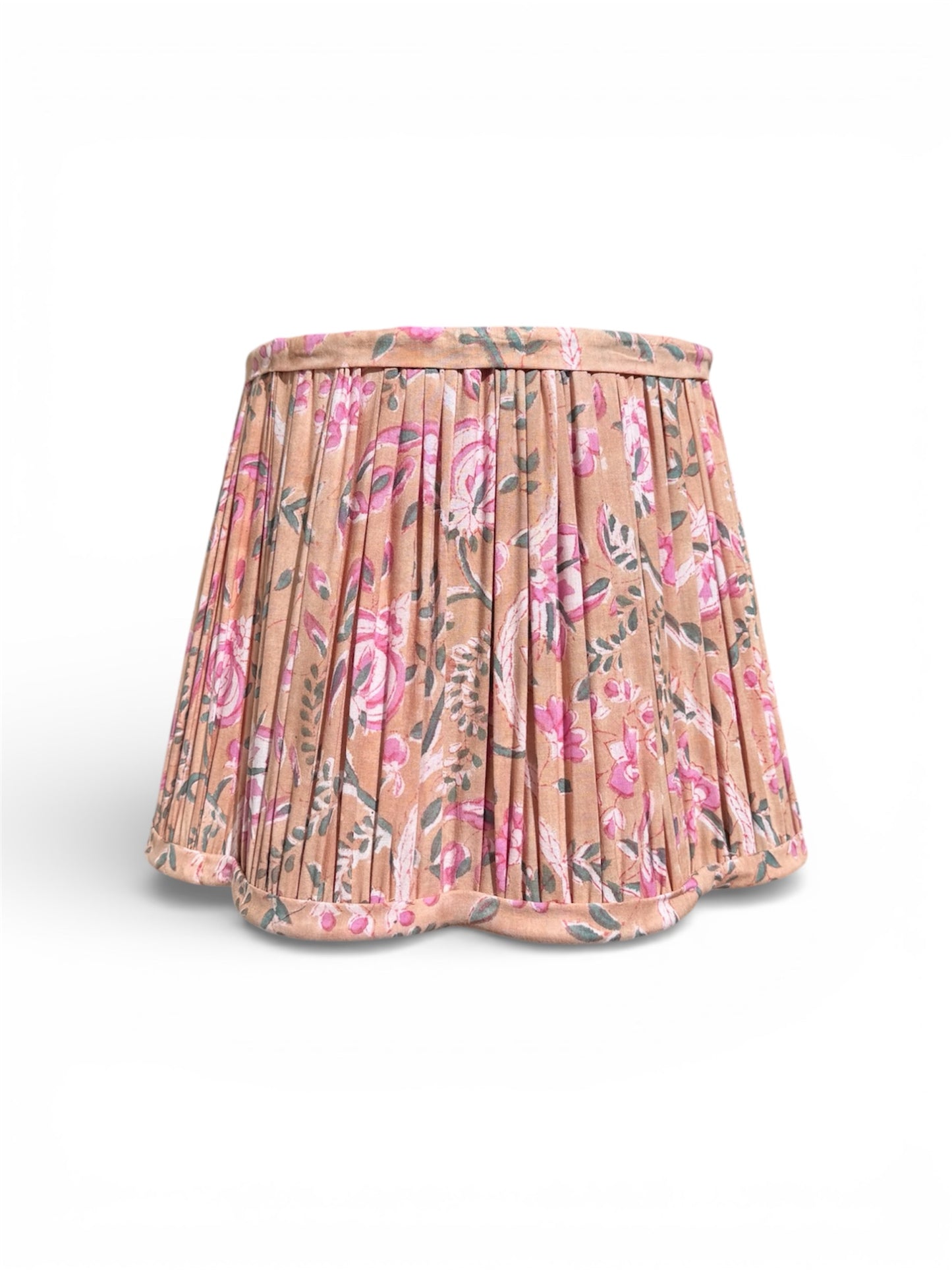 Dusty Bloom~Handmade Block Printed Cotton Lampshade | Vintage Flair Australia