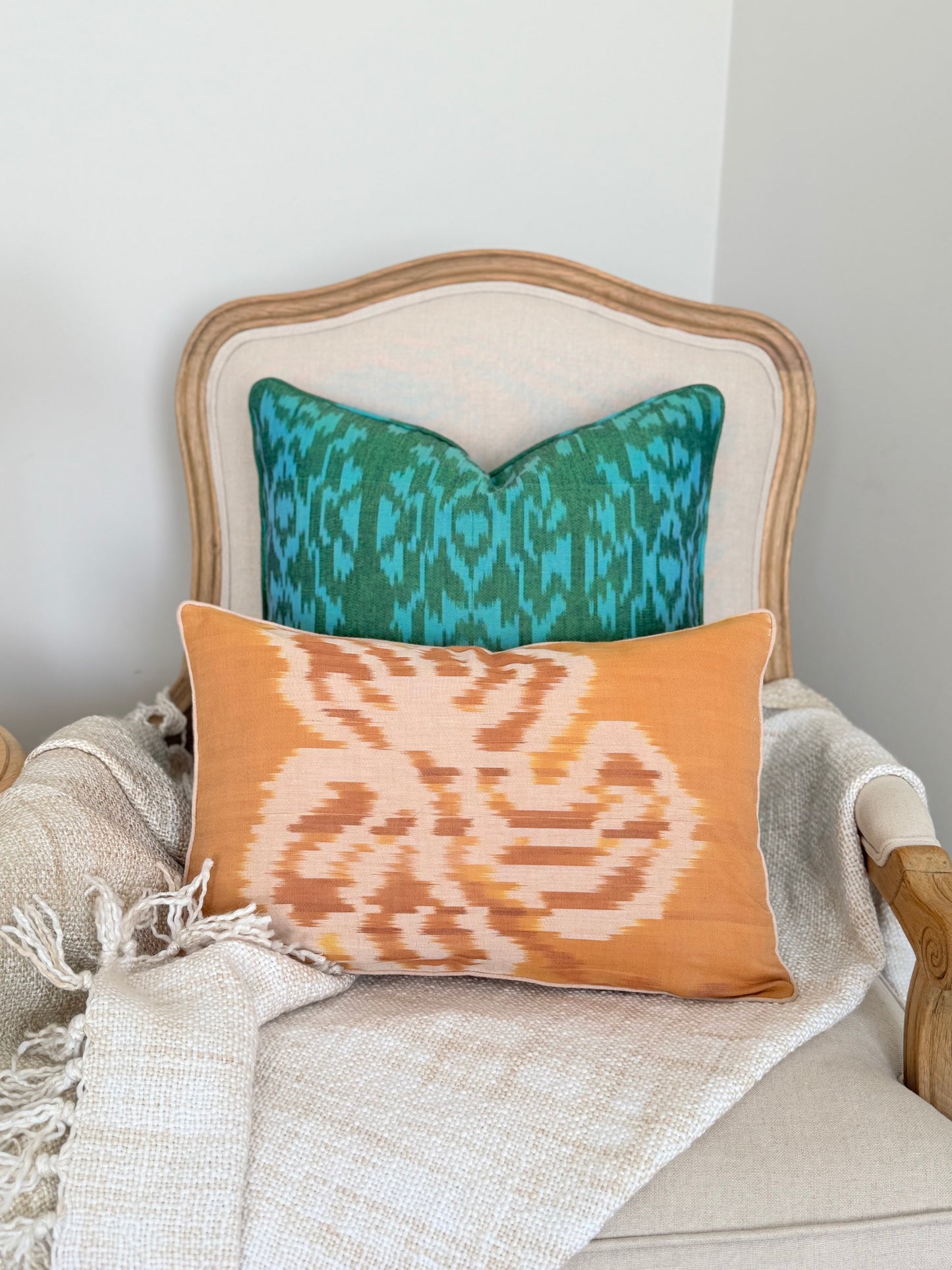 Terracotta Ikat Cushion Cover