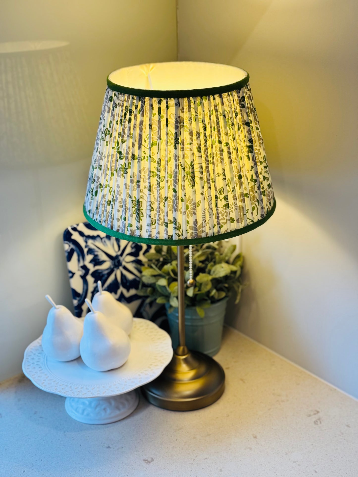 Fernwood~Handmade Block Printed Cotton Lampshade | Vintage Flair Australia