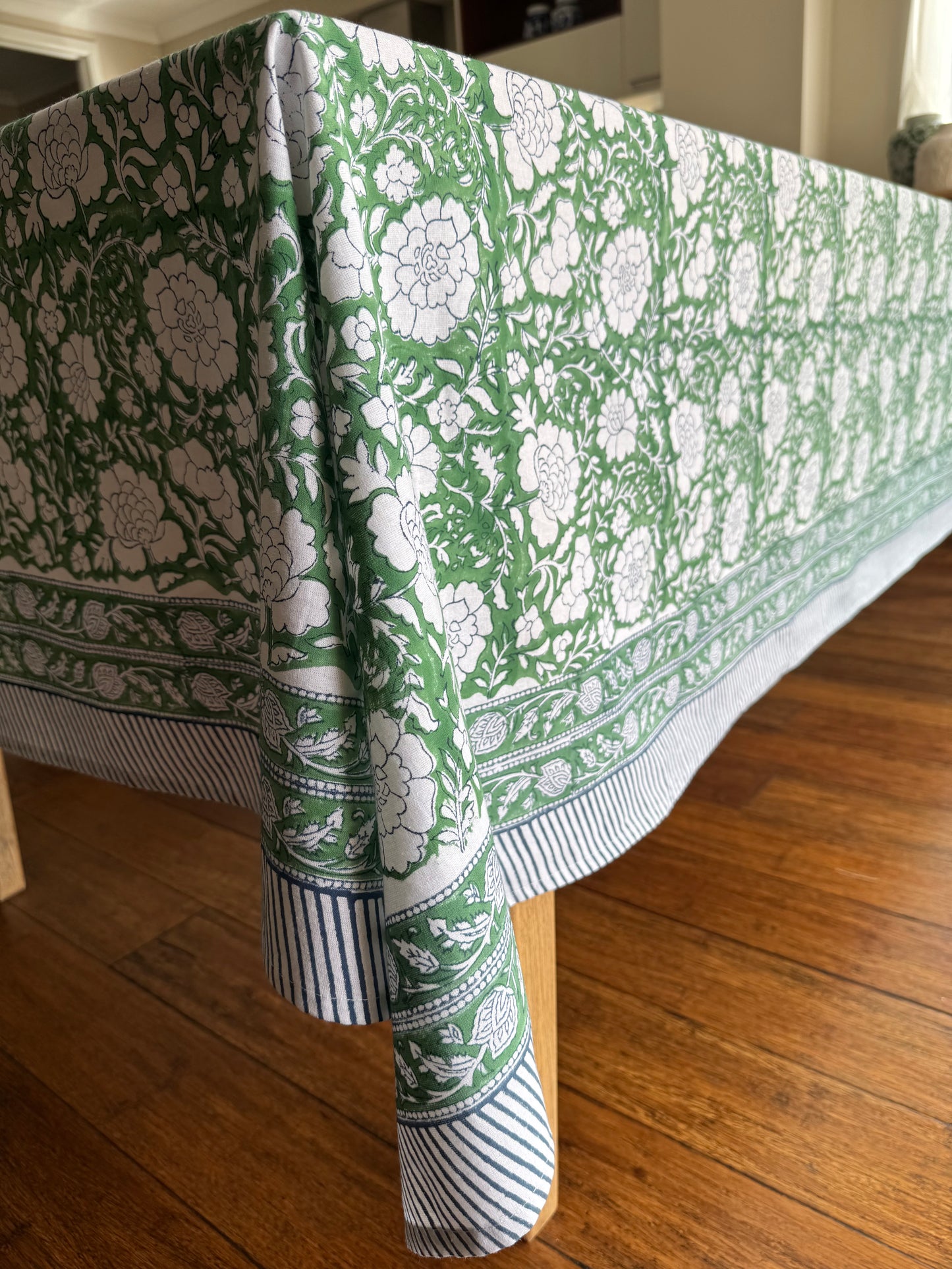 Fernleigh- Hand Block-Printed Tablecloth