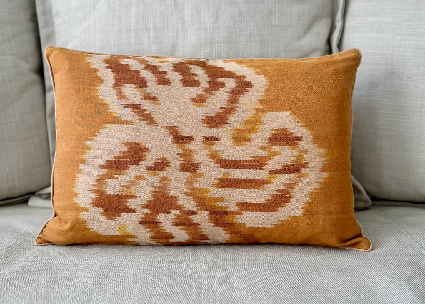 Terracotta Ikat Cushion Cover