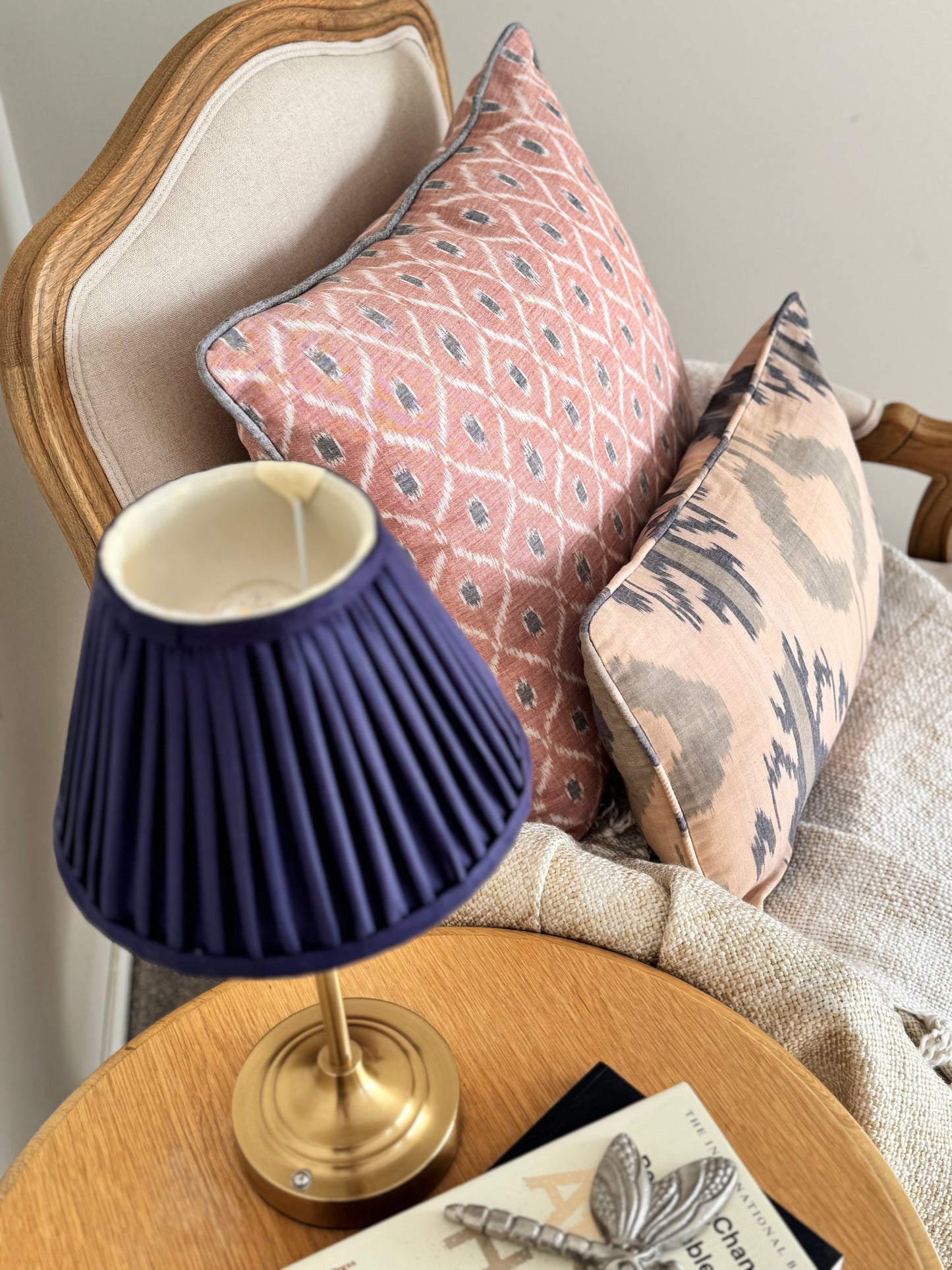 Blush Ikat Cushion Cover