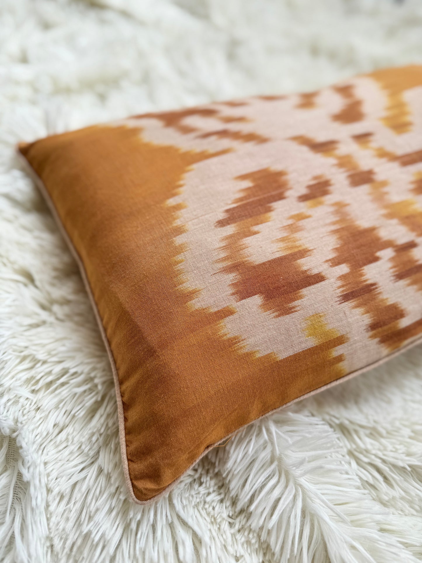 Terracotta Ikat Cushion Cover