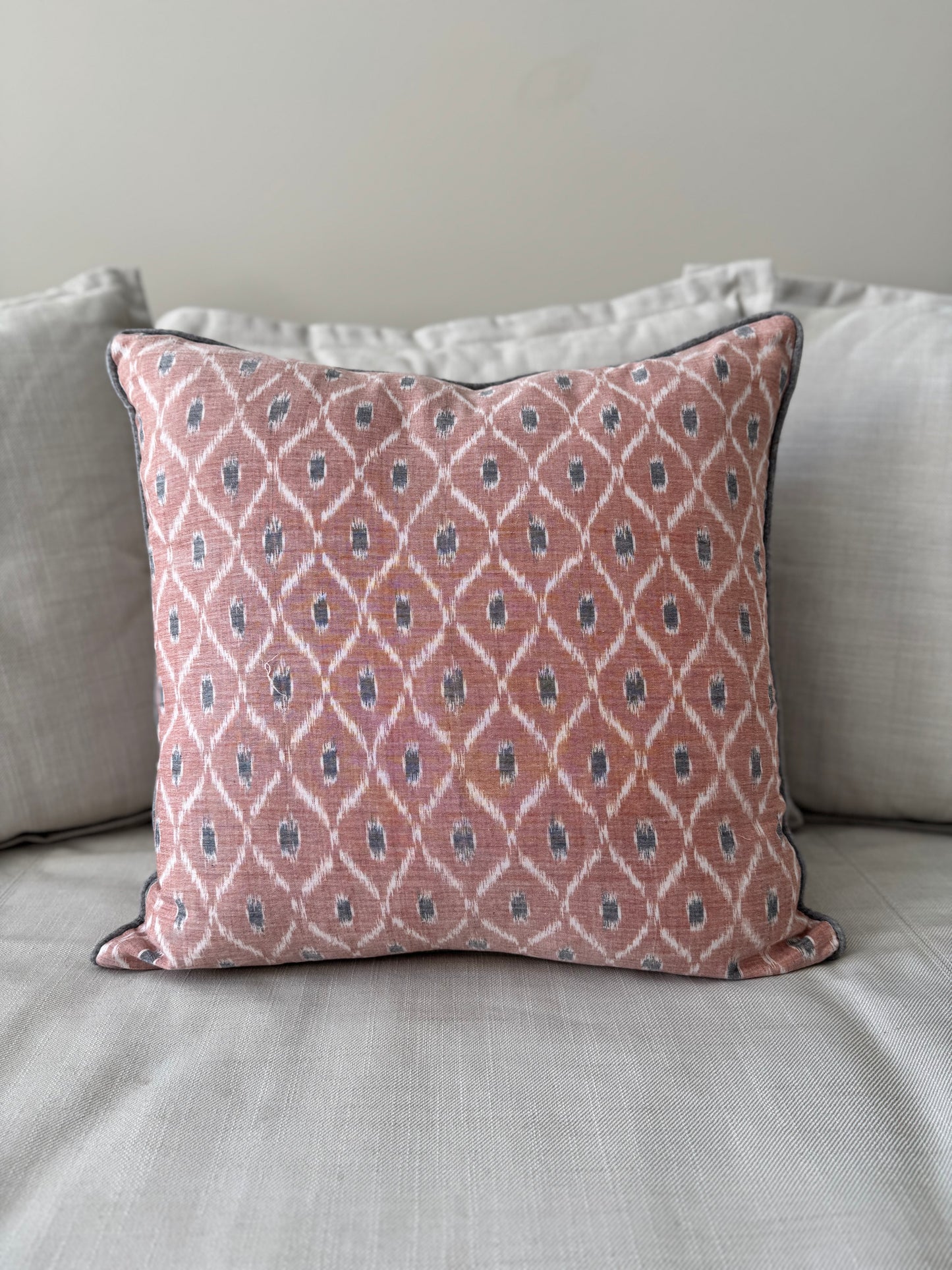 Blush Ikat Cushion Cover