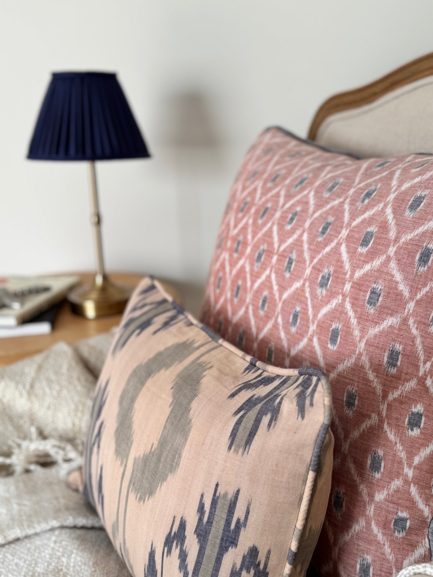 Blush Ikat Cushion Cover