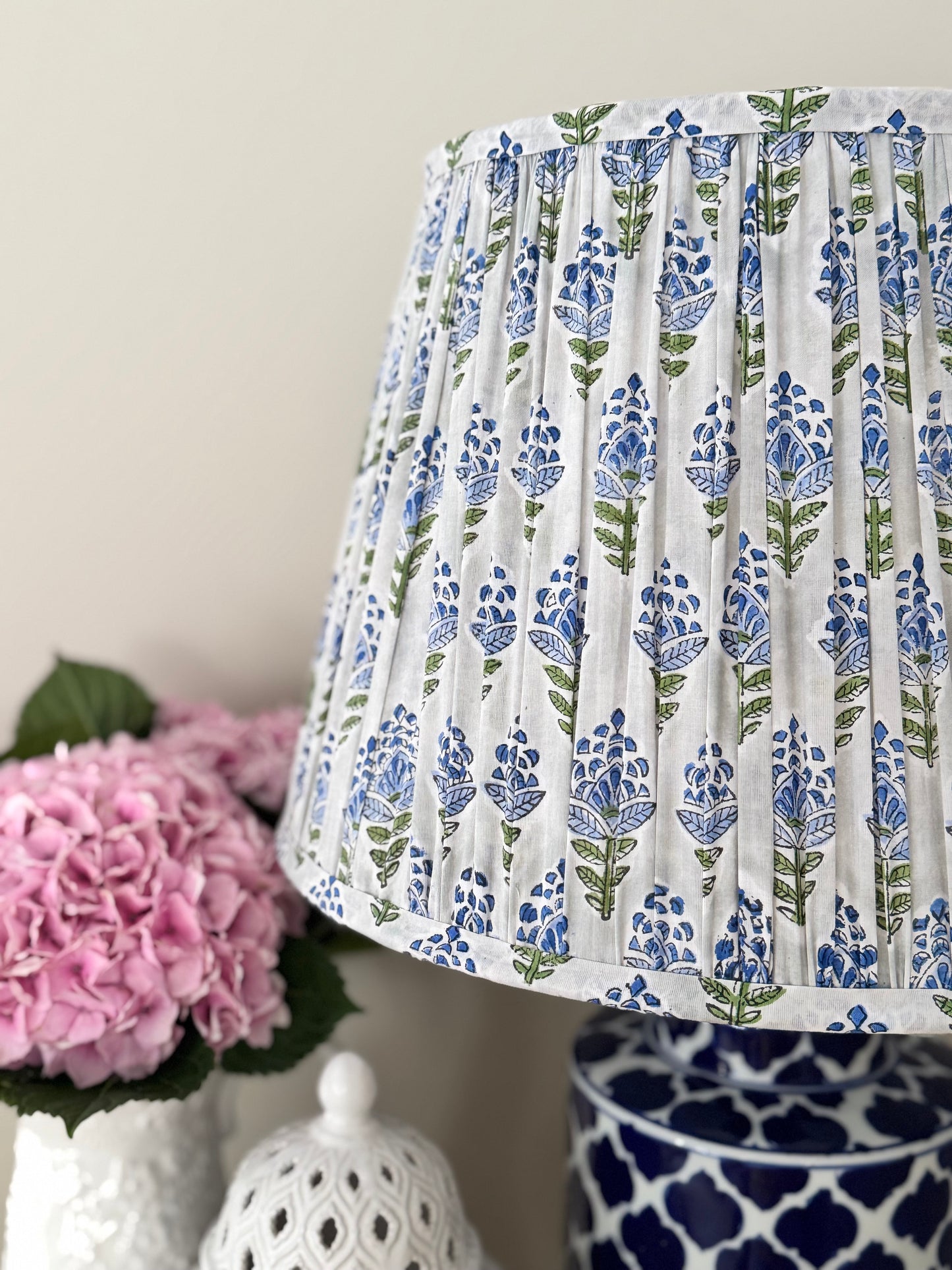 Petal Mist ~Handmade Block-Printed Lampshade | Vintage Flair Australia