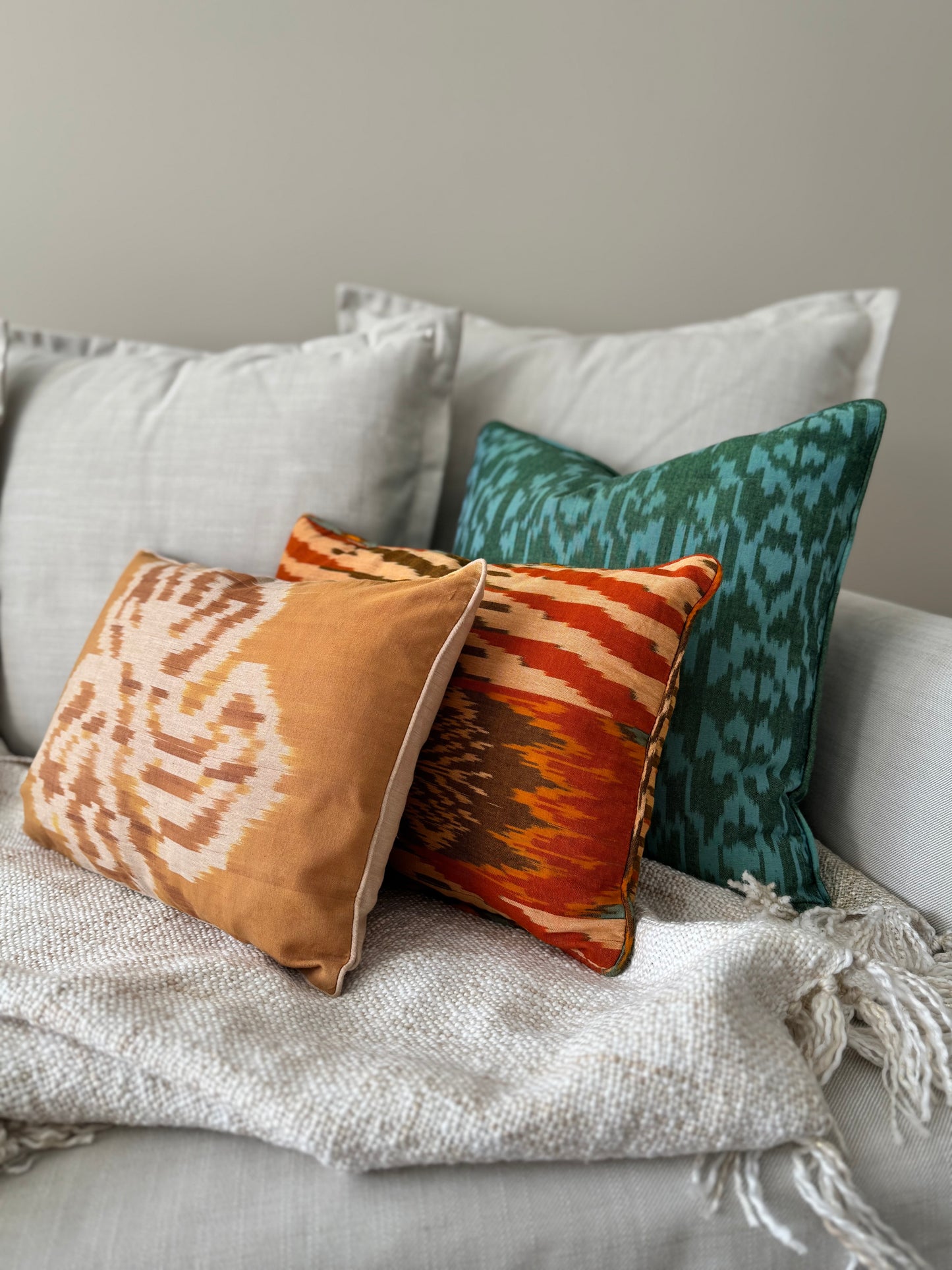 Amber Ikat Lumbar Cushion Cover
