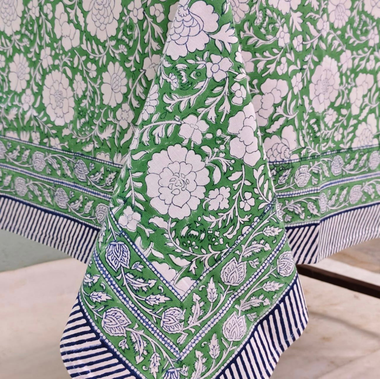 Fernleigh- Hand Block-Printed Tablecloth