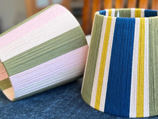 Handwoven, Yarn wrapped, 100% cotton yarn String Lampshade