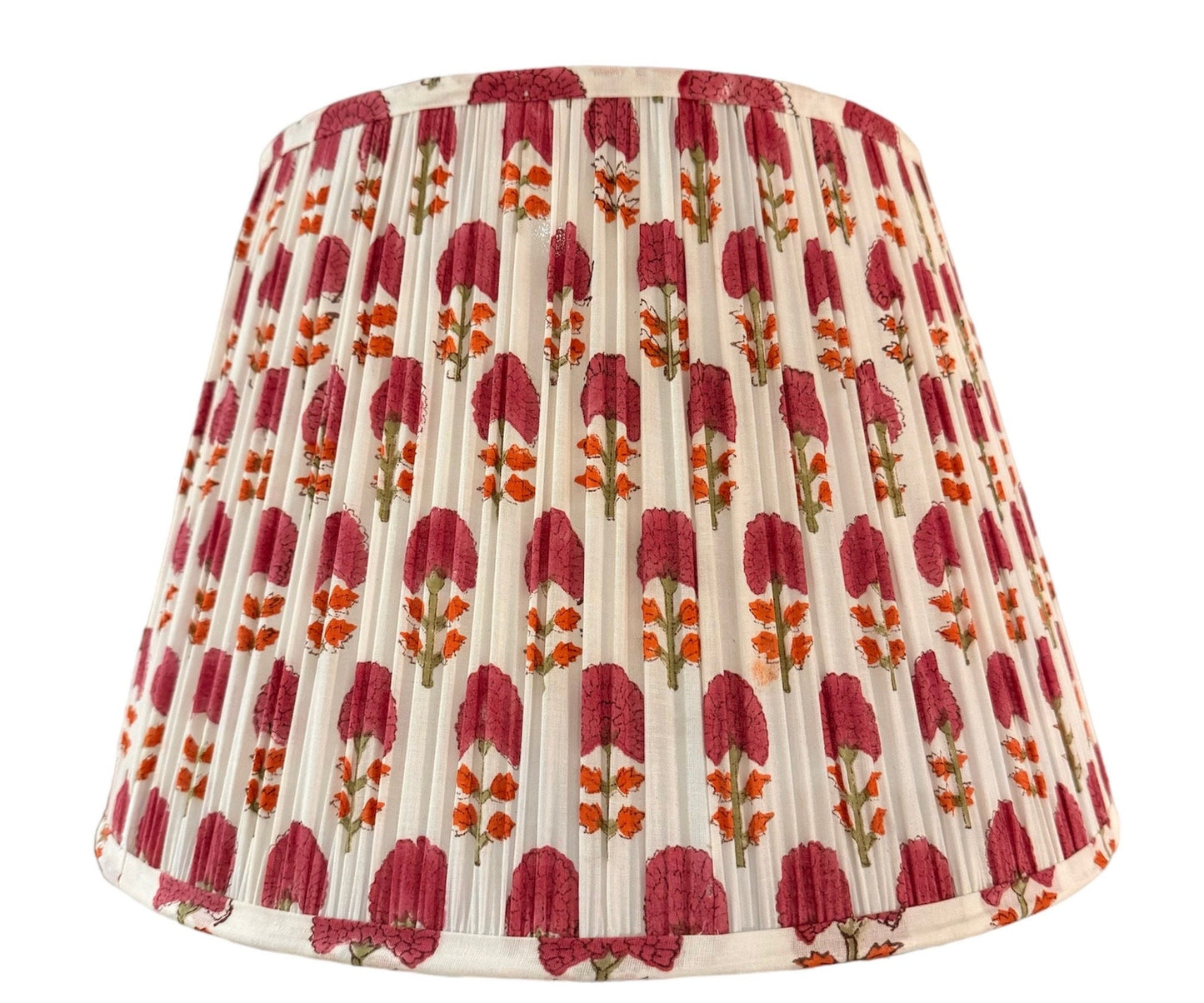 Marigold Buteh~Handmade Block Printed Cotton Lampshade | Vintage Flair Australia