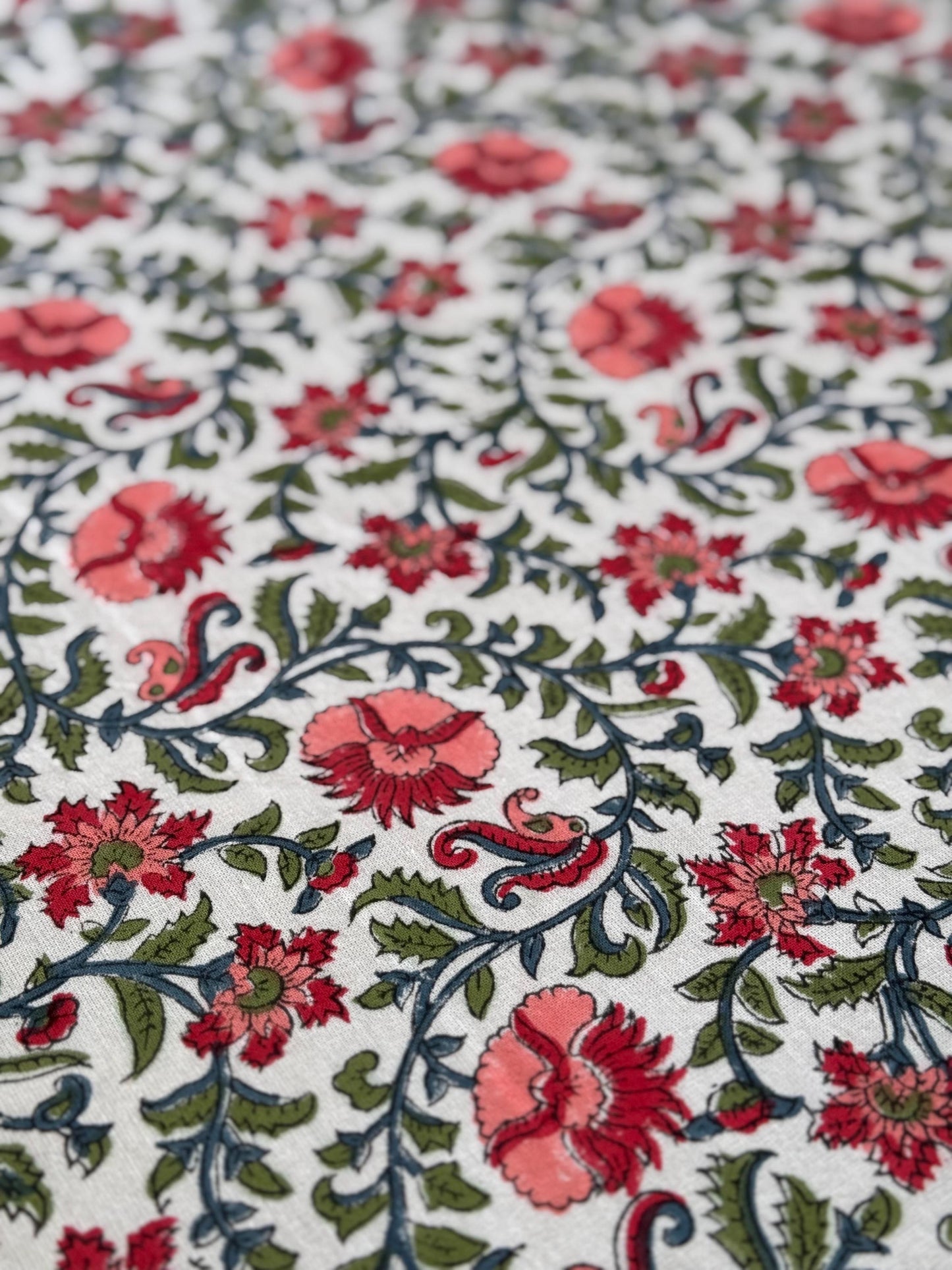 Rosewood Lane- Hand Block-Printed Tablecloth