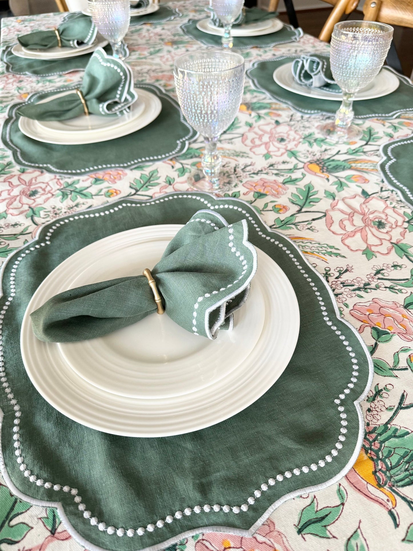 Meadow Song – Hand Block-Printed Tablecloth